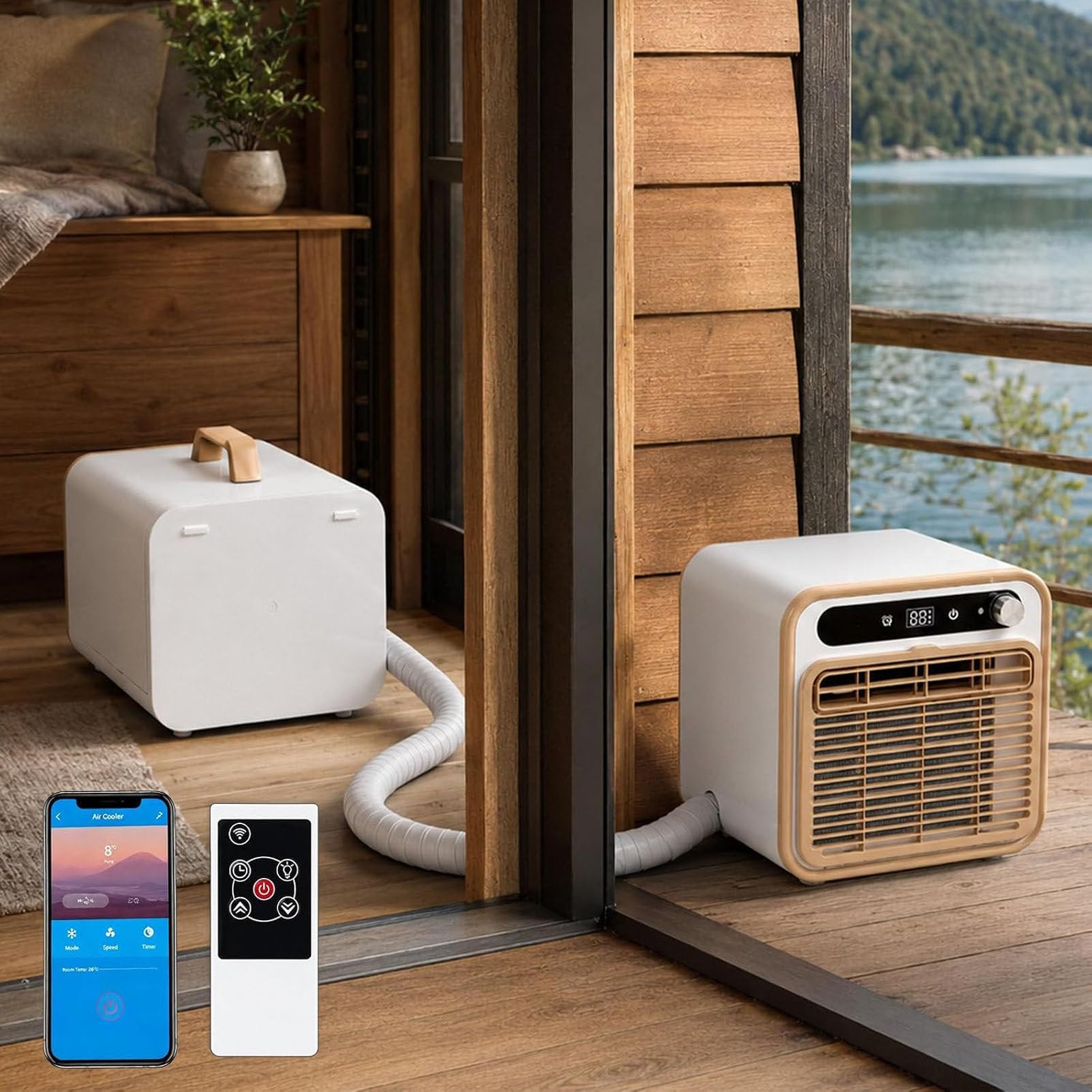 Piomue Multicolor Split Ac Unit With 12H Timer 2Mconnectingpipe