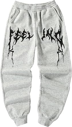 COZYEASE Boys Graphic Print Elastic Waist Sweatpants Slant Pocket Tapered Jogger Pants