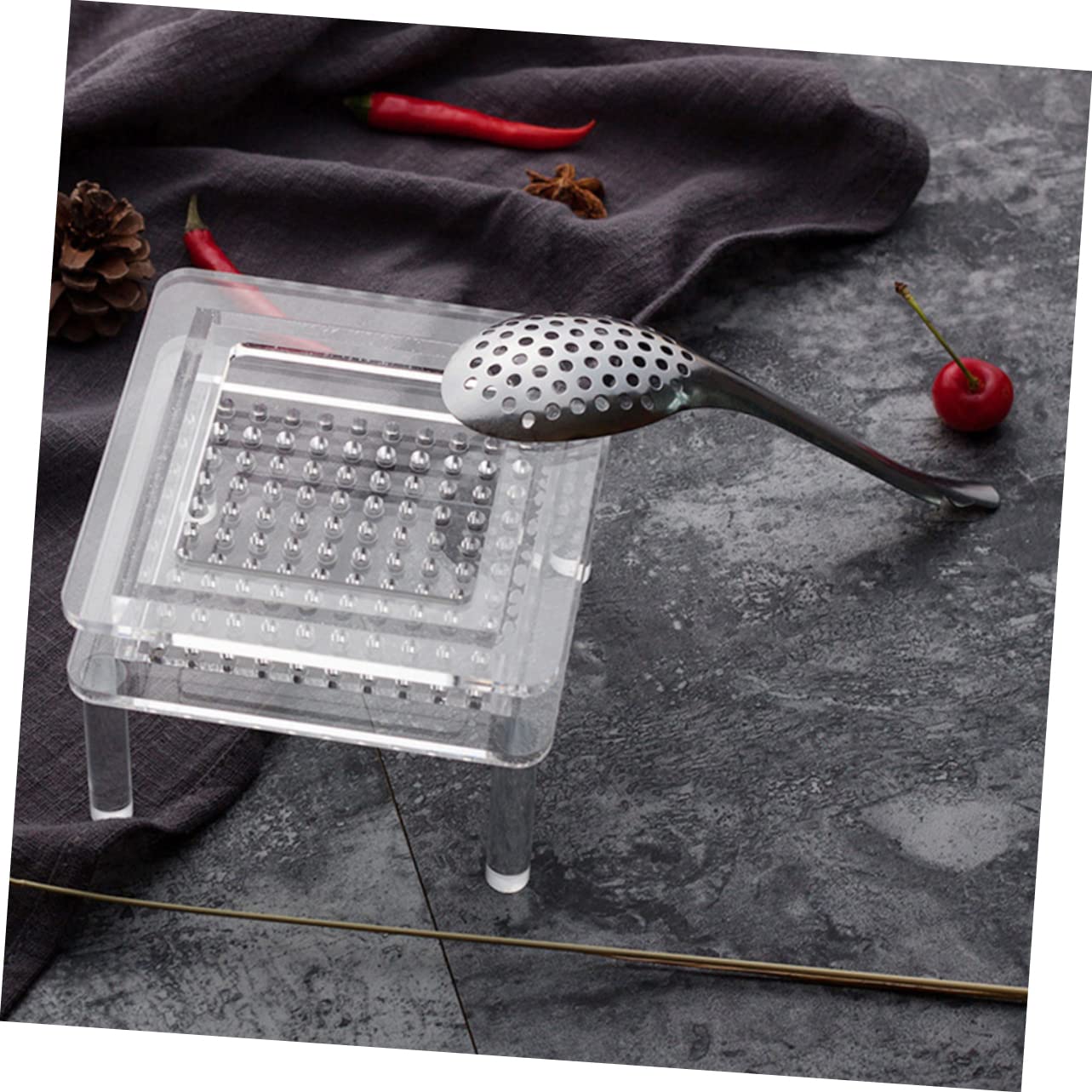 Cabilock 6Pcs Stainless Steel Slotted Spoons for Caviar Delicate Foods Cooking Gadgets Small Strainer Spoons for Home Hotel Use