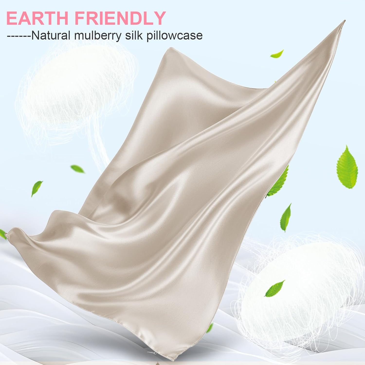 Mulberry Silk Pillow Cases 2 Pack Queen Size 20x30 Inches with Hidden Zipper, Ultra Smooth and Soft Breathable Cooling Silk Satin Pillowcase Set of 2, Better for Hair and Skin, Gifts for Women Men - Image 2