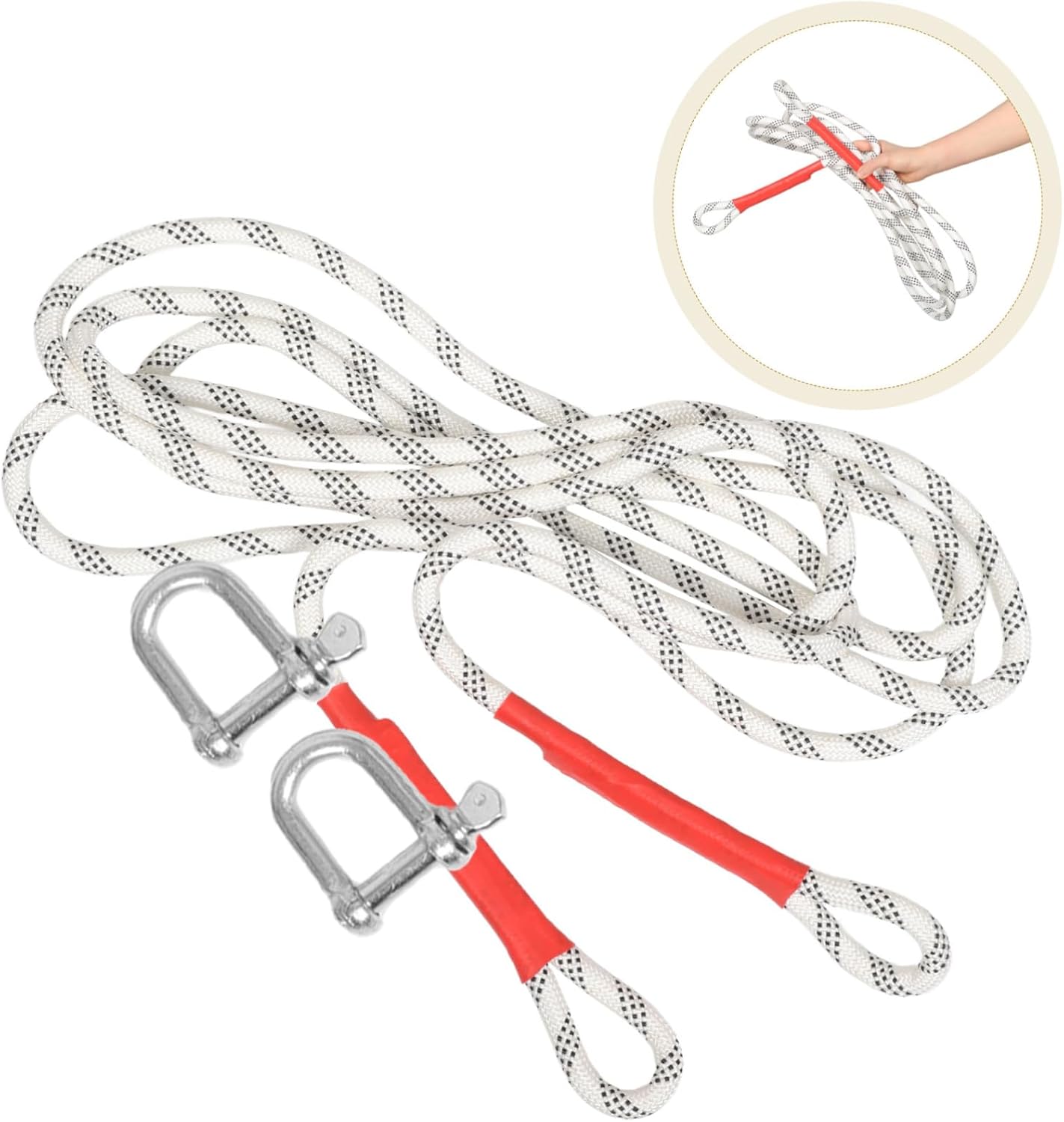 Ciieeo 1set Heavy Duty Towing Rope Hook Tow Strap for Emergency Vehicle Towing and Boat Winching High Strength Construction Compact and Portable Design