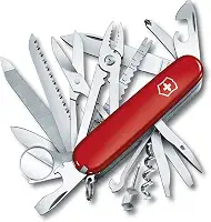 Canivete suíço Victorinox SwissChamp, canivete suíço de 33 funções com lâmina grande, chave de fenda, cinzel e alicates combinados