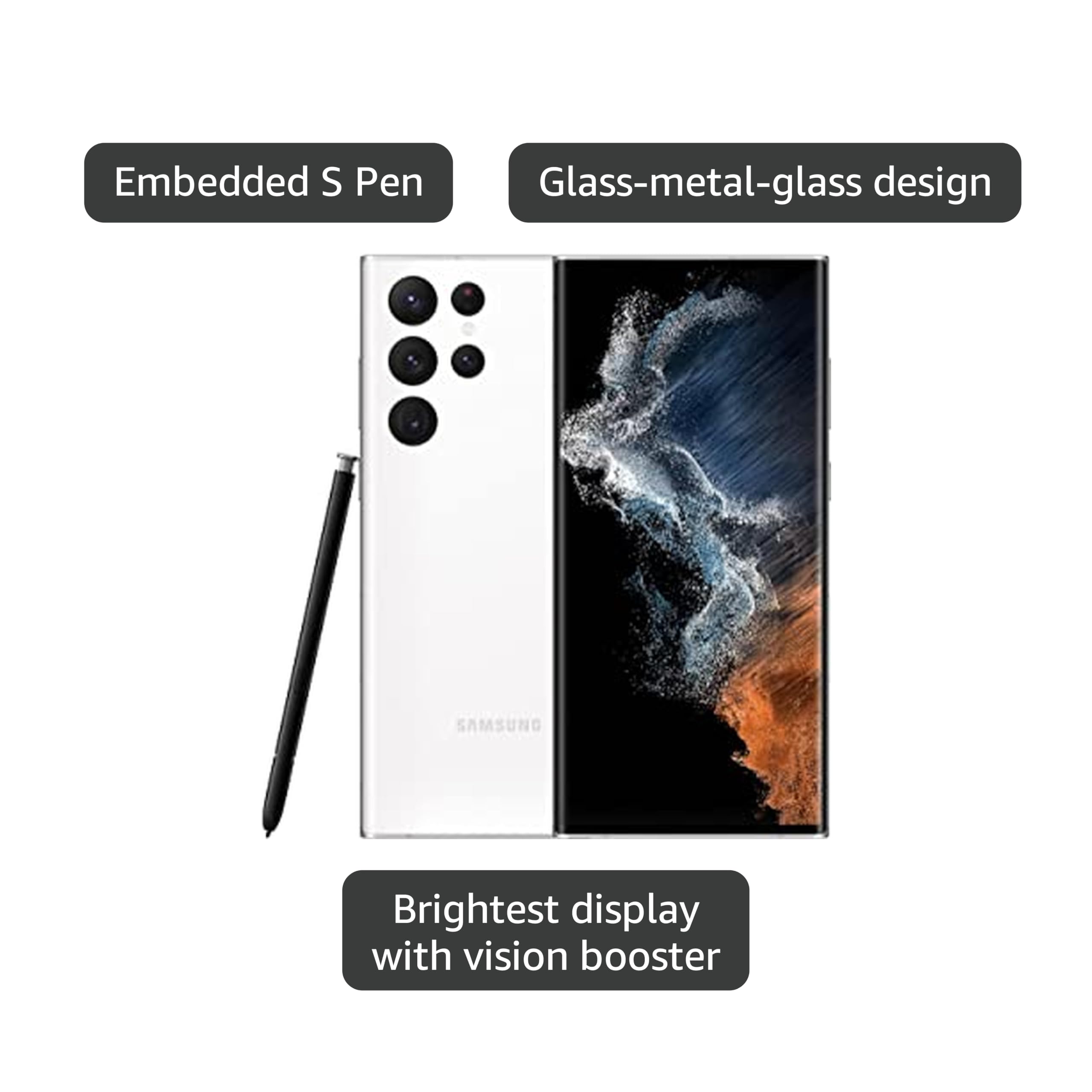 Samsung Galaxy S22 Ultra 256GBホワイト Amazon.com: Samsung Galaxy S22 Ultra 5G, US Version, 256GB