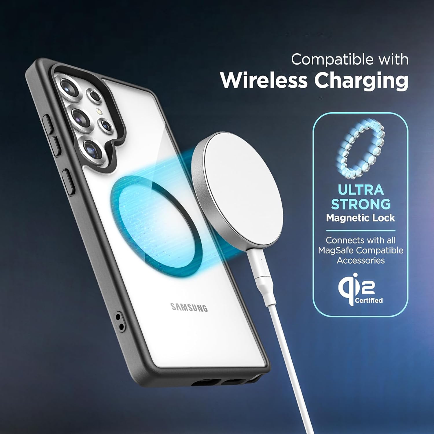 Encased Belt Case for Samsung Galaxy S25 Ultra, Clear Back Case with Rotating Holster Clip (Magnetic, Compatible with MagSafe, Qi2) - Image 6