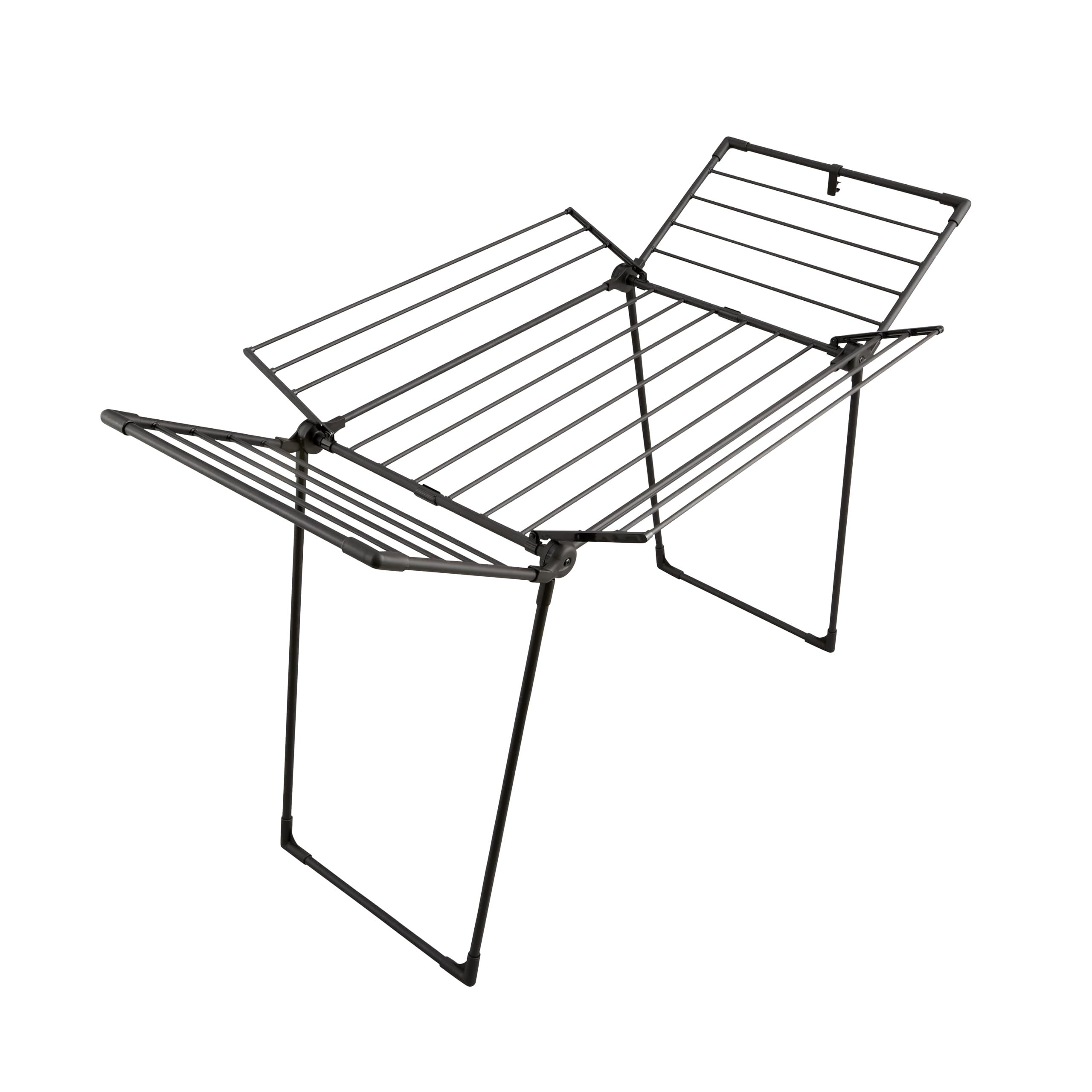 Swan Stealth Multi-Wing Outdoor & Indoor Clothes Airer with 19m of Drying Space, 20kg Weight Capacity, Anti-Slip Coating, Easy Storage and Anti-Slip Feet, Black