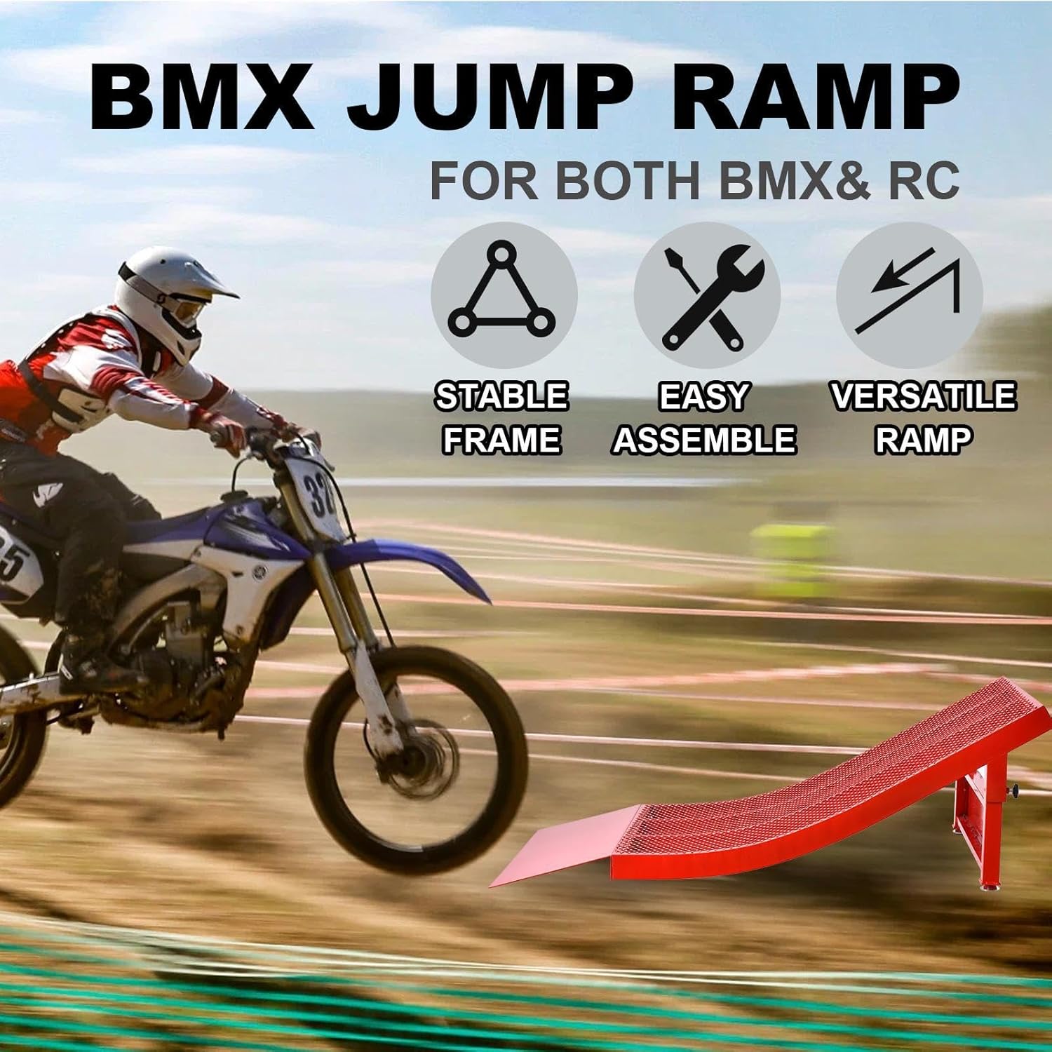 Skateboard Ramp - Portable RC Car Ramp | Detachable Skateboarding Jumps with 300Lbs Capacity for Pros to Beginners, Boys, Girls