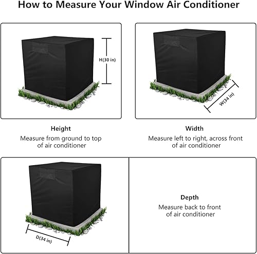Miniatura 4 de Aozzy Fundas centrales de aire acondicionado para unidades exteriores, cubierta de aire acondicionado resistente para unidades exteriores, cuadrada,