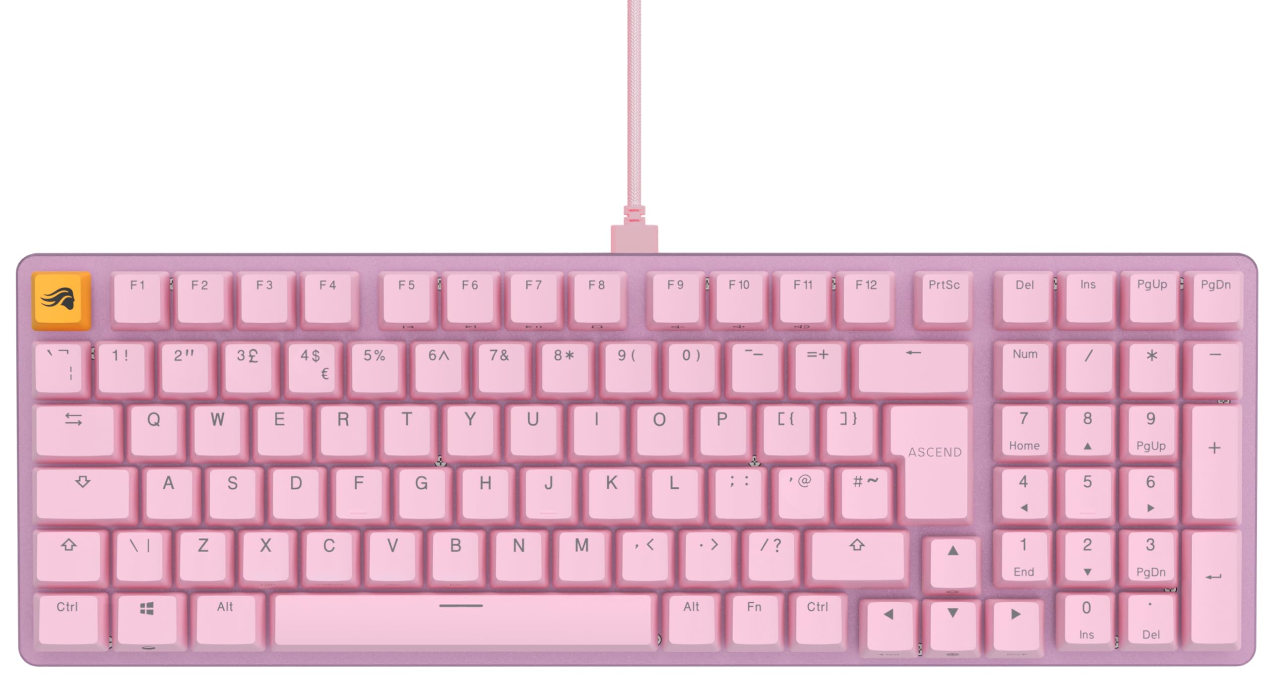 GLORIOUS Gaming GMMK 2 Full Size (96%) - Tastiera da gaming meccanica, struttura in alluminio, personalizzabile, tasti a doppia iniezione, Fox Switches, RGB, layout QWERTY inglese - Rosa