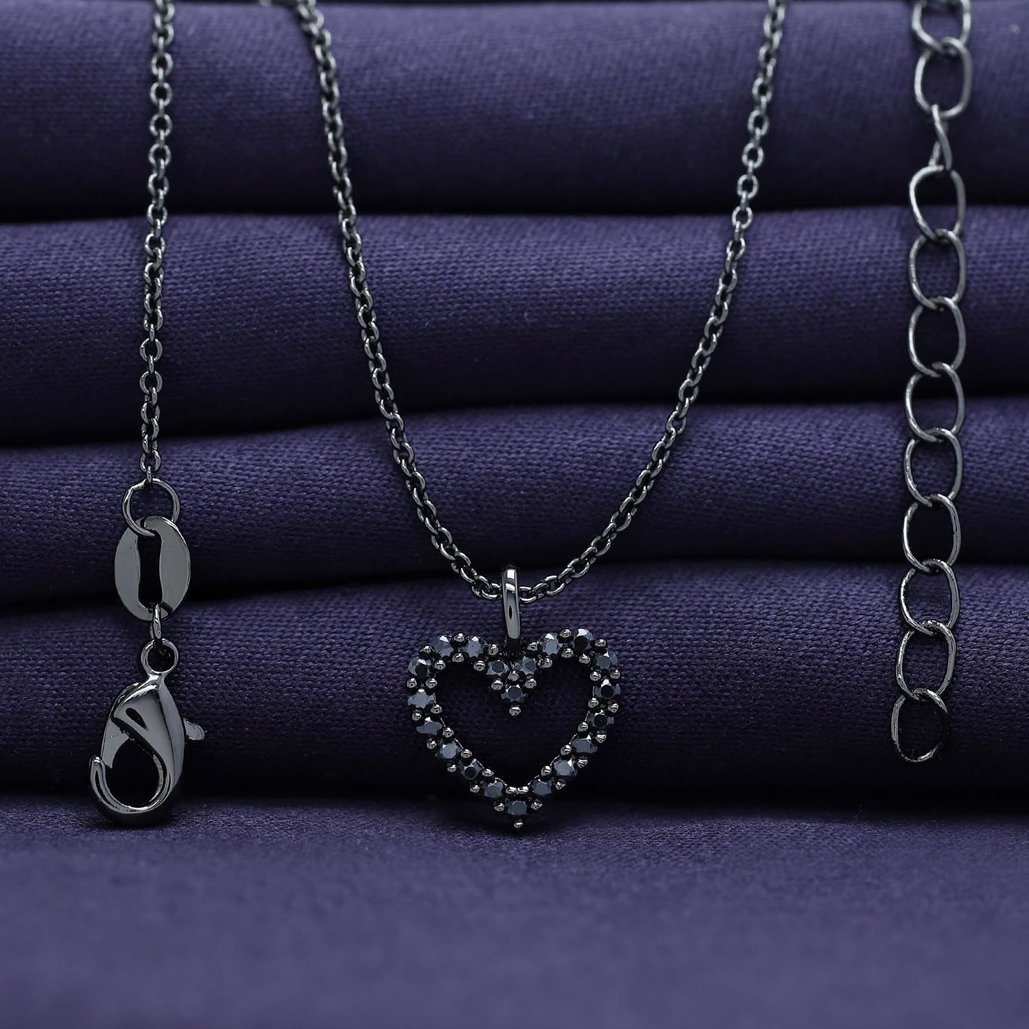 18K Gold Plated | Open Heart, Circle & Cross Moissanite Diamond Pendant Necklace, Cute Dainty Love Pendant Necklace Jewelry 16+2 Inch Extender