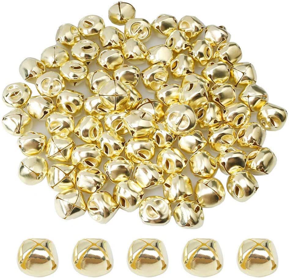 EliteKoopers 6mm Jingle Bell Beads For Xmas Craft Christmas Charms Jewellery Decor Item, Gold