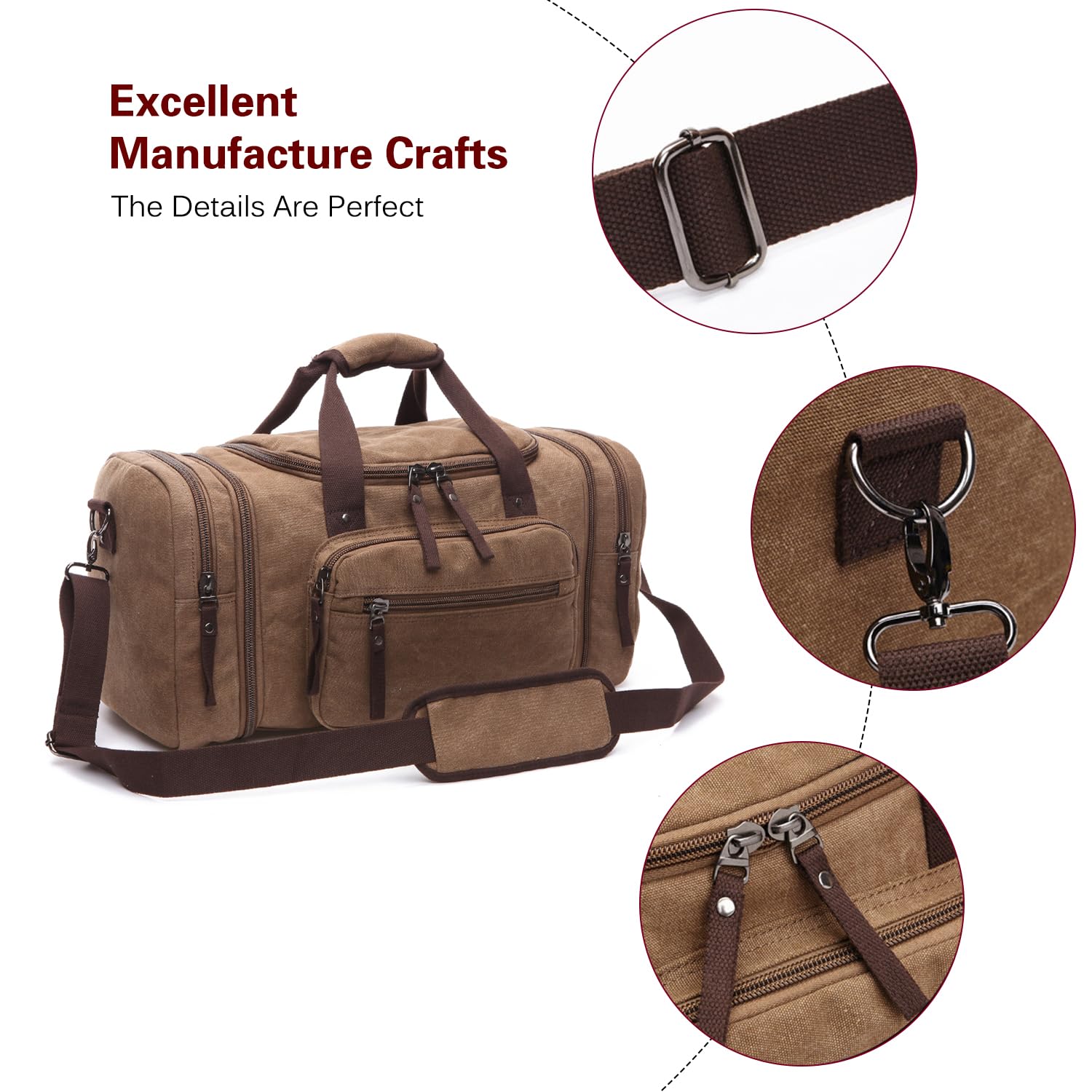 FANDARE Borsa da Sportiva Uomo/Donna Gym Borsa Tote da Viaggio Weekend Overnight Outdoor Camping Borsetta Boston Borsa a Tracolla Traspirante Tela Grigio