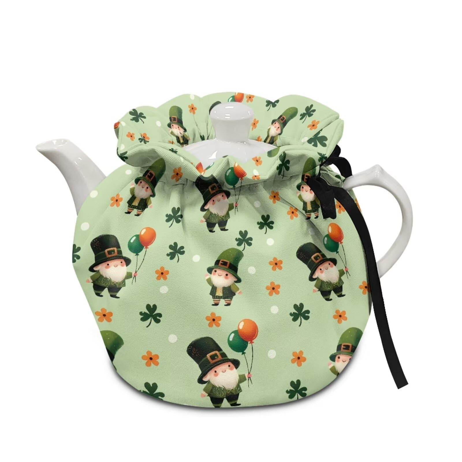 Cute Clover Tea Pot Cover Tea Pot Covers Tea Cozy Insulation Teapot Portability Drawstring Soft Christmas Teapot Case Washable Breakfast Pot Cove Personalized Design Gifts