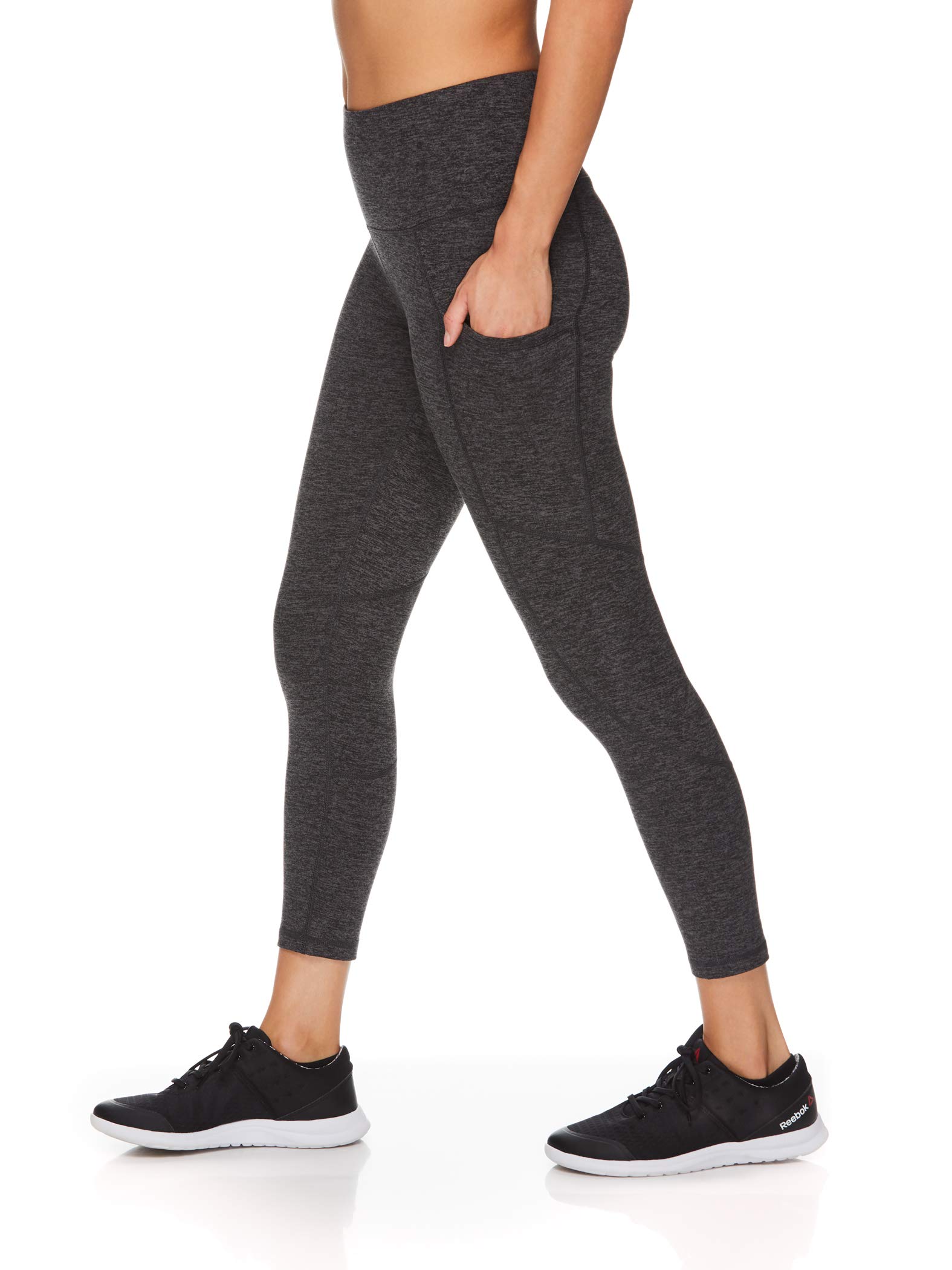 Reebok Women's Capri Leggings with High-Rise Waist Performance Compression Tights