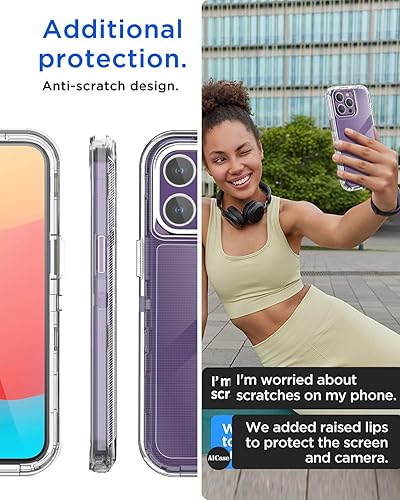 Miniatura 8 de AICase Funda transparente para iPhone 15 Pro Max, resistente y duradera de 3 capas no se amarilla protección contra caídas de grado militar a prueba