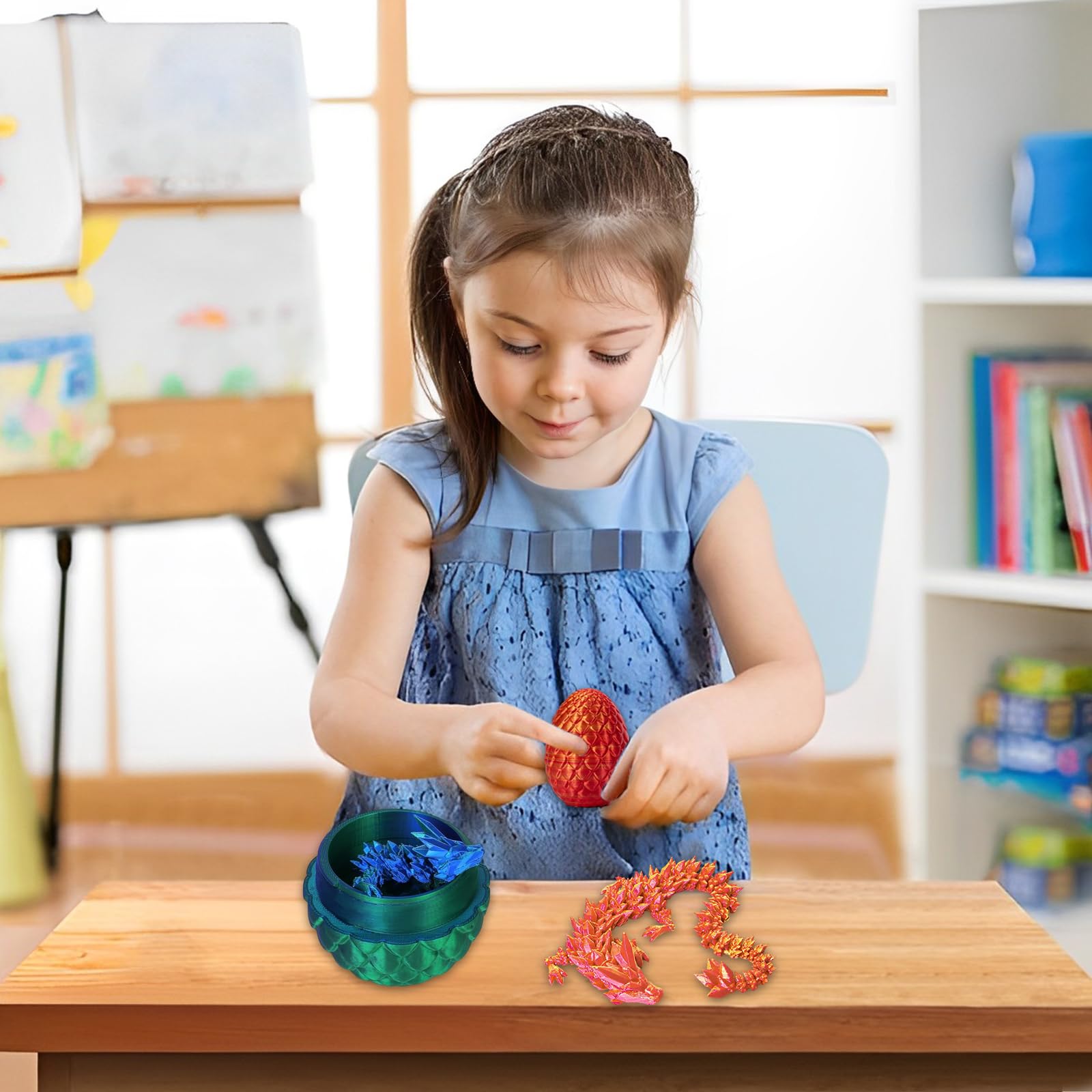 3D Impreso Dragón Huevo Con, 2 Modelos de Huevos de Dragón, Para los Niños Amantes del y los Coches, Oficinas, Casas Juguetes de Escritorio