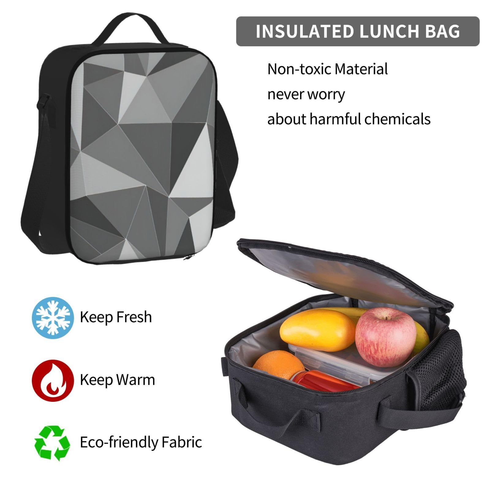 Zaino, borsa portapranzo, astuccio, set da 3 pezzi, per lavoro e