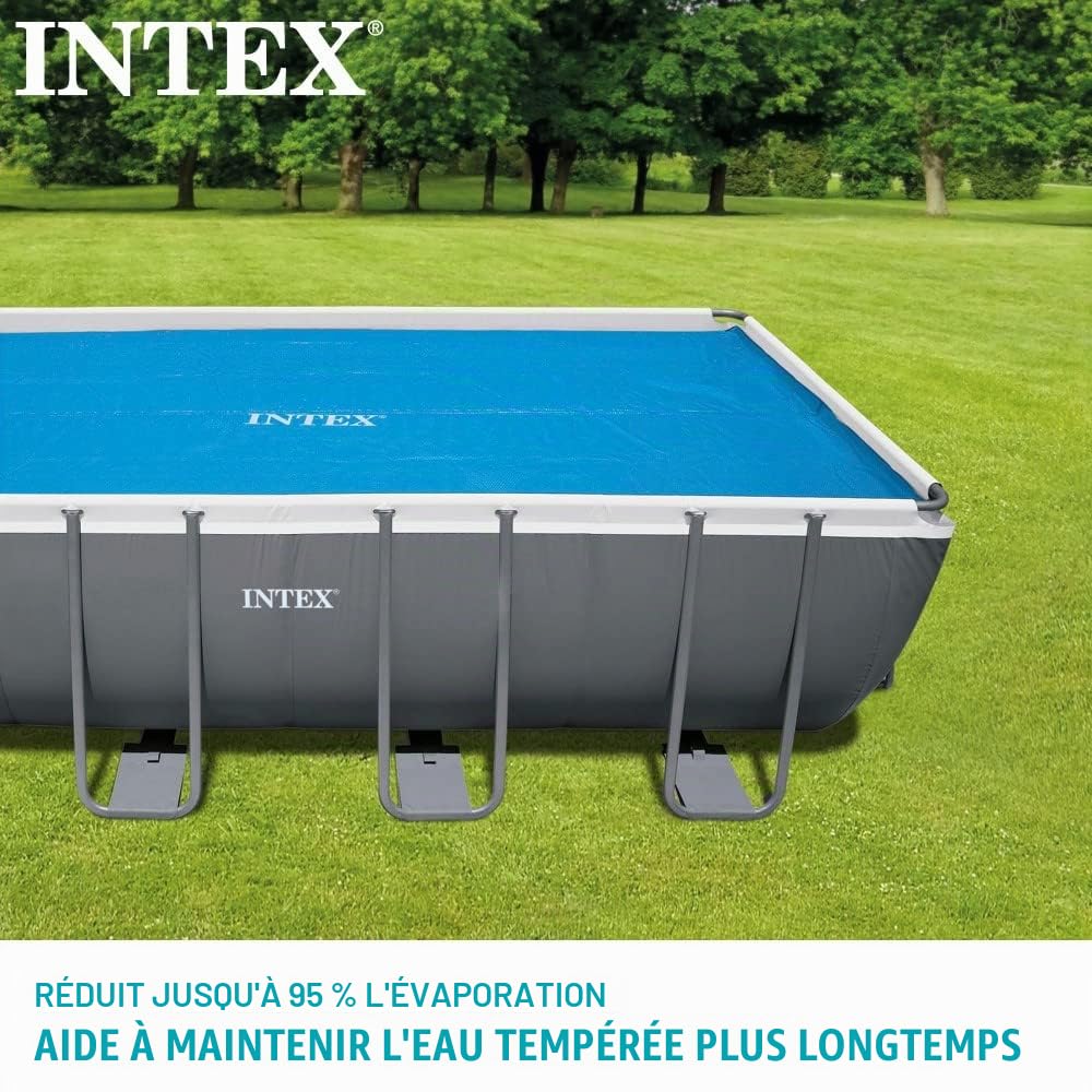 Intex Bâche Solaire rectangulaire Ultra Frame 549x274 cm 160 microns 538x253 cm Bleu