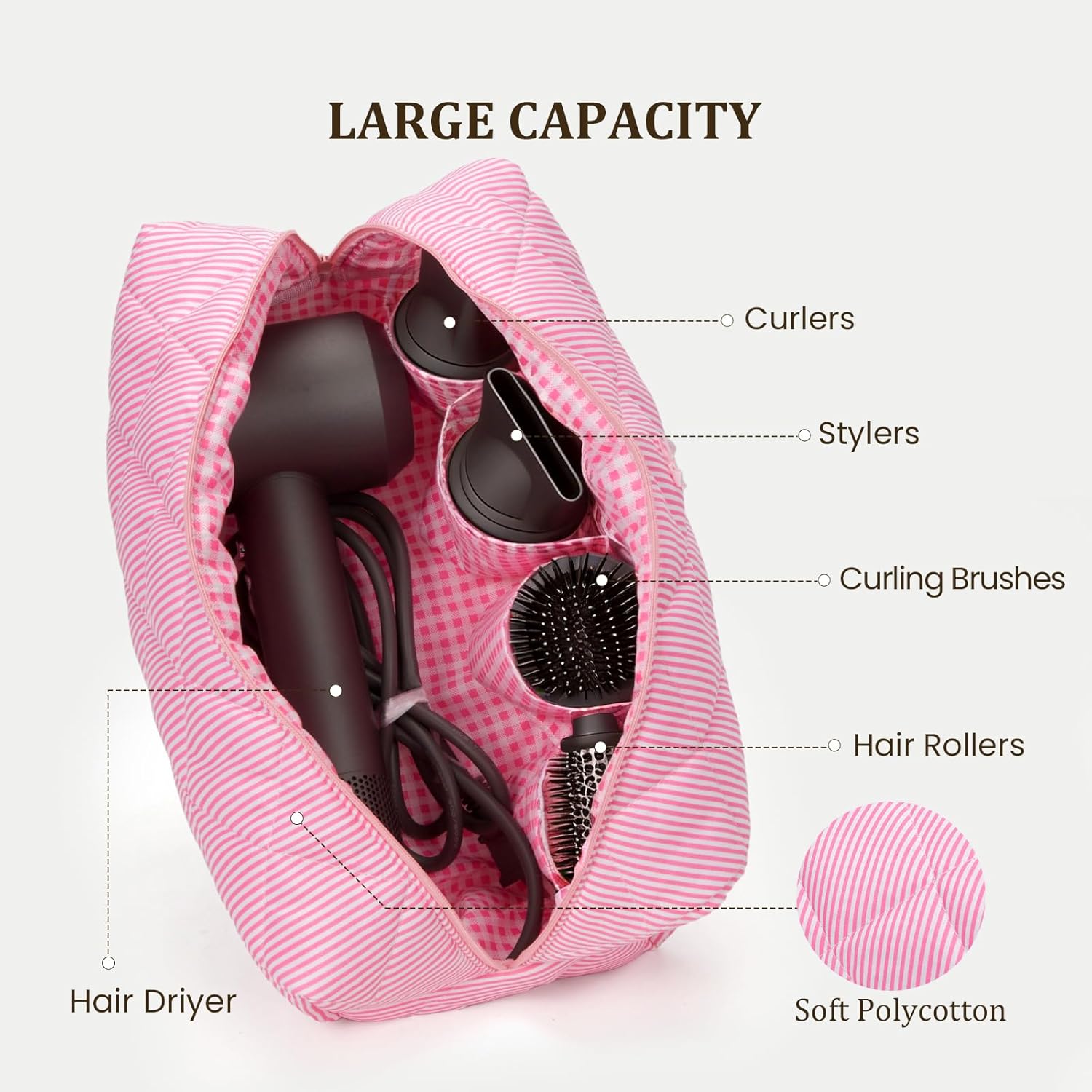 HiTotes Hair Tools Travel Bag Compatible with Dyson Airwrap Cute Floral Travel Case for Shark Flexstyle Hair Tools Organizer