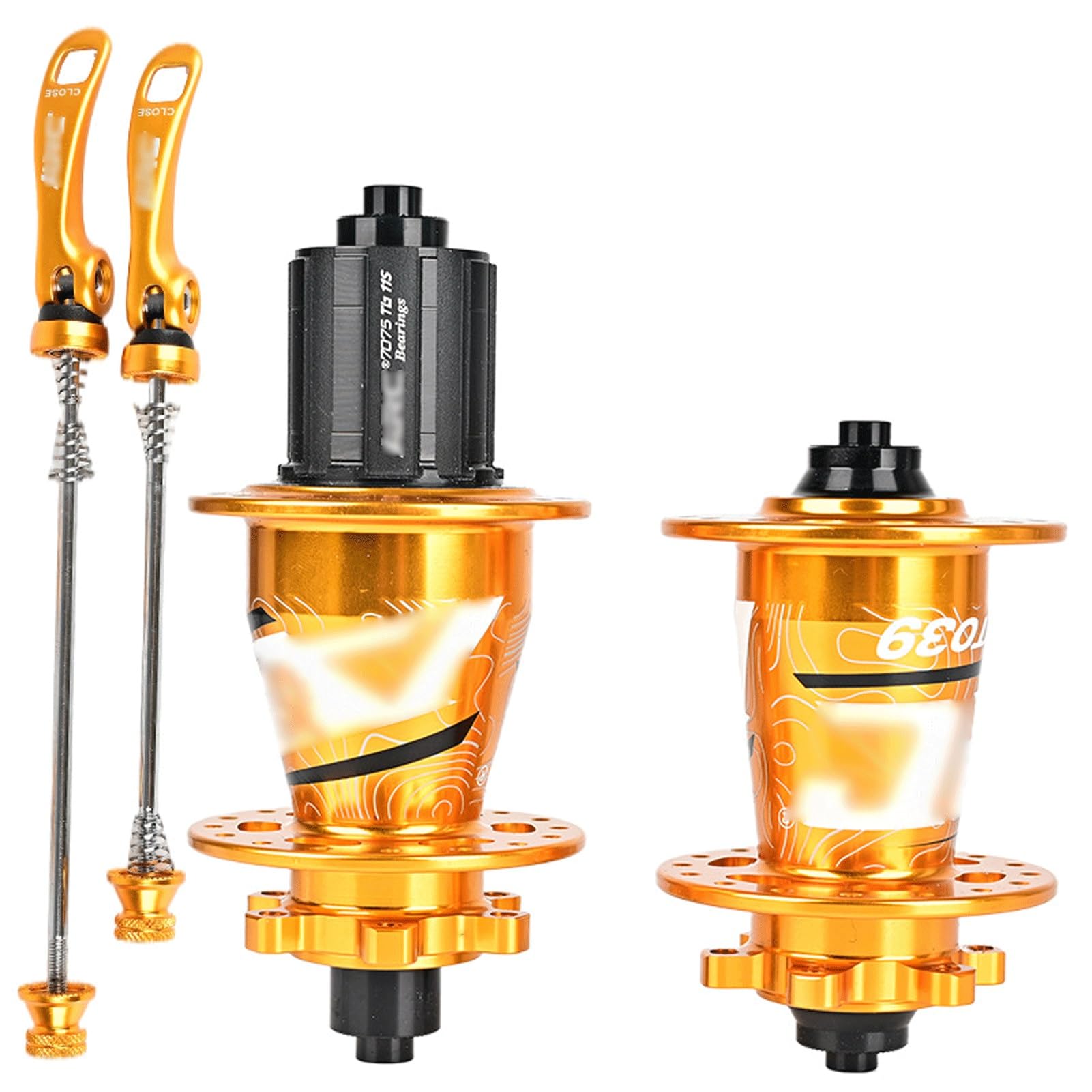 Set di Mozzi Anteriori Posteriori per Mountain Bike 32 Fori 6 Bulloni Mozzo Freno a Disco Sgancio Rapido/Passante Mozzo Alxe HG/XD/MS(Gold QR,HG)