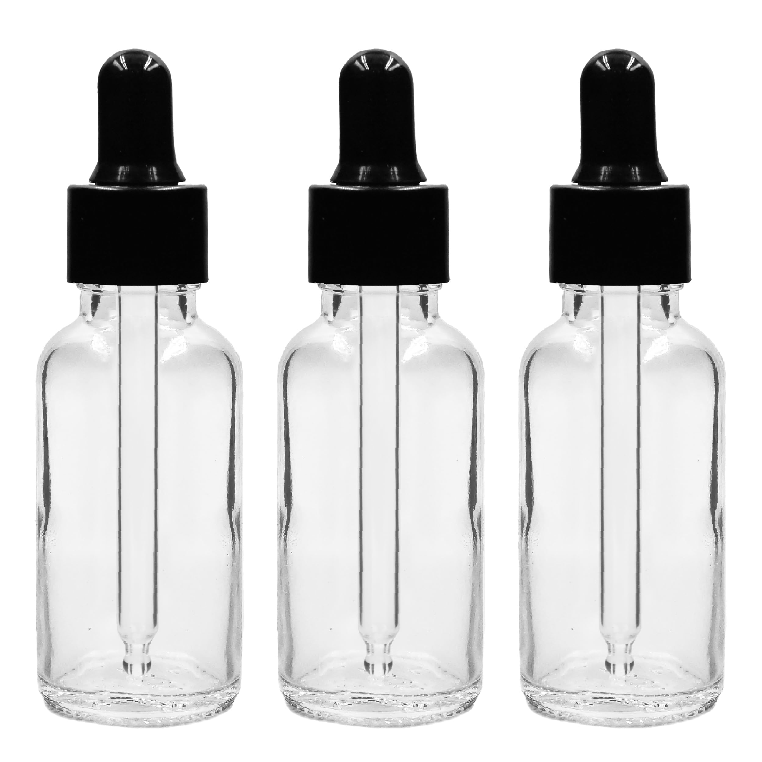 30ML Clear Round Empty Glass Bottle | Glass Dropper | Black Smooth Sleeve | Silcon Black Teat | Refillable | Leak Proof For Essential Oils | DIY Perfumes| DIY serums (3)
