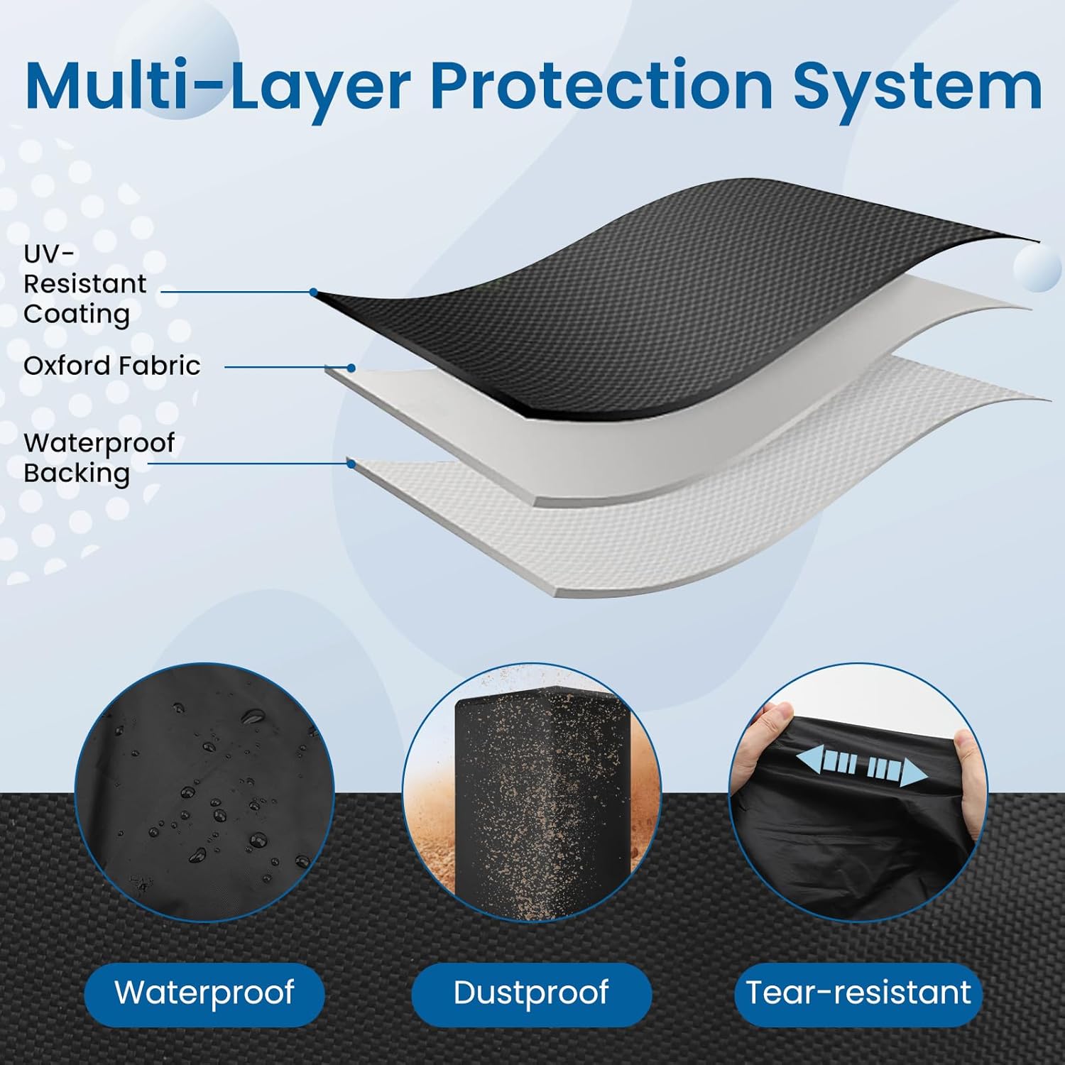 2 Pack Speaker Covers 15 Inch Waterproof Oxford Fabric Outdoor PA/DJ Speaker Cover for Powered Speaker Mounted on Stand Protection 30"x 19"x20" Black - Image 5