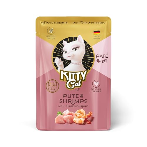 KITTY Cat Paté Pavo & Camarones 6 x 85 g Comida húmeda para Gatos sin Cereales con taurina