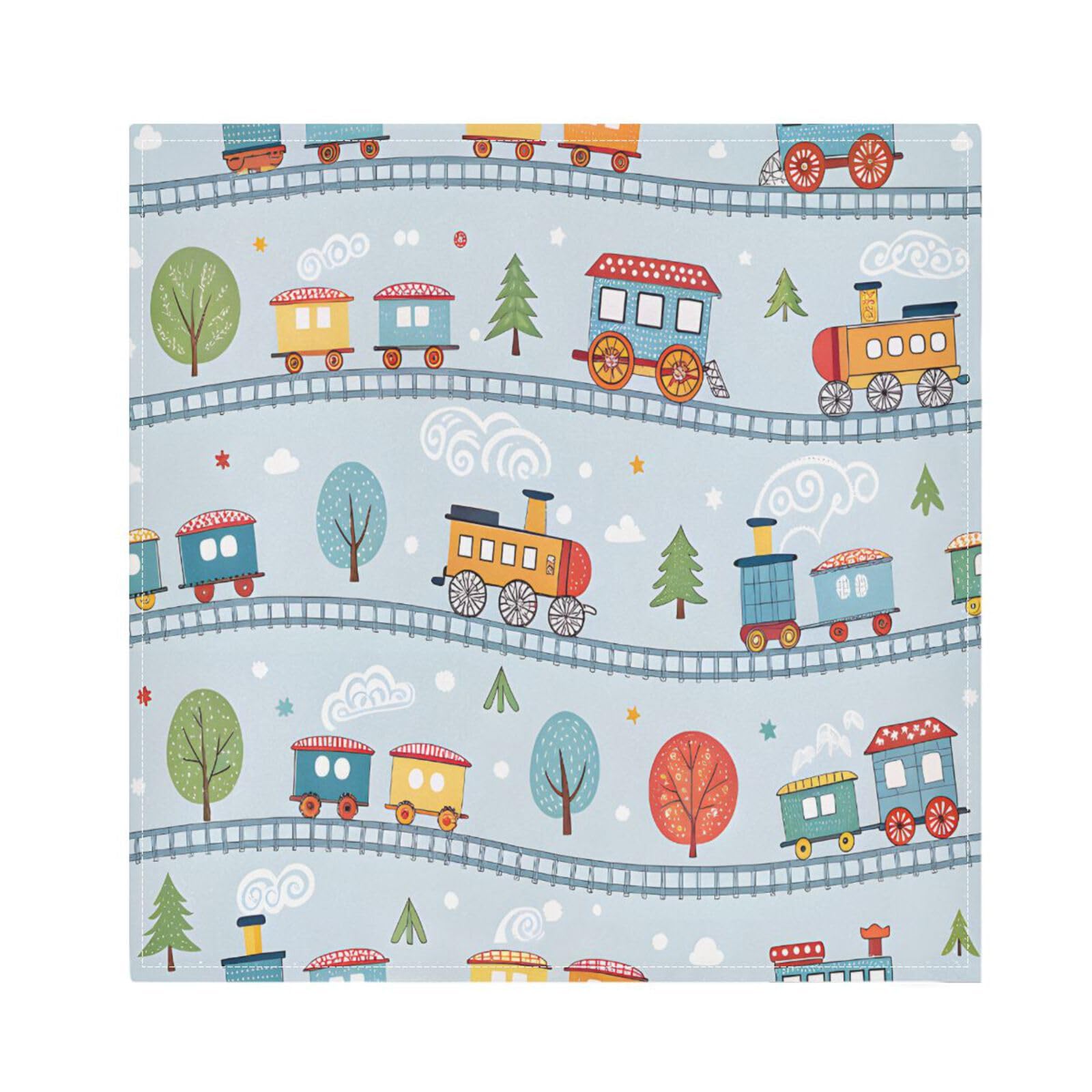 Ttgoth Construction Vehicles Cloth Napkin Set of 4 Washable & Reusable Dinner Napkins for Dining Table, Banquets, Wedding, Party, 50x50 cm