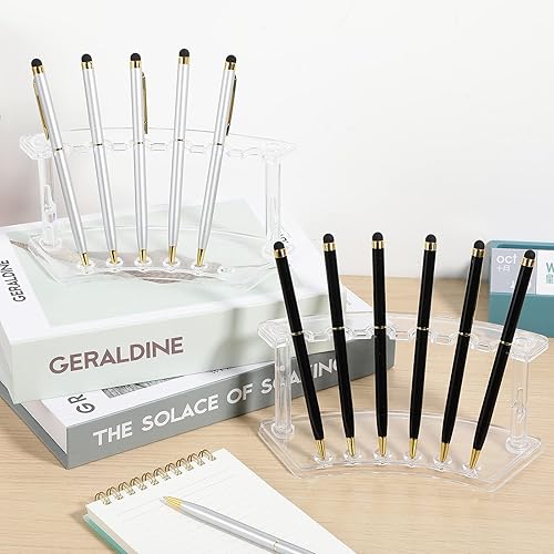 Miniatura 5 de Chinco Soporte de plástico para bolígrafos de 6 piezas, soporte de exhibición transparente con 6 ranuras, soporte para cejas, brochas de maquillaje,