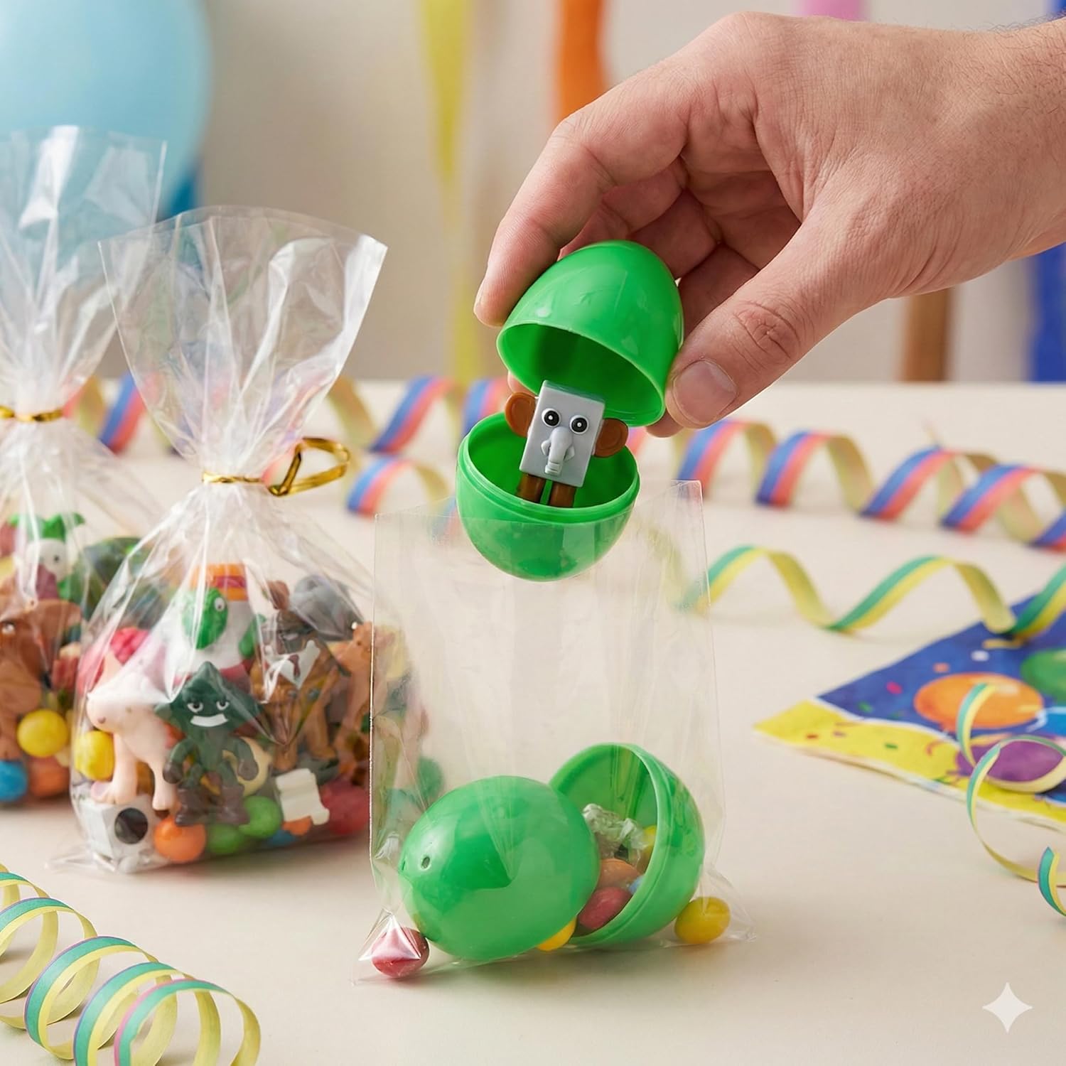 HushHaven 96 Pack Bulk Prefilled Easter Eggs for Mega Hunt - Assorted Italian Brain Rot Toys Inside - Large Plastic Surprise Eggs for Community Events, Carnival Prizes & Party Favors Wholesale