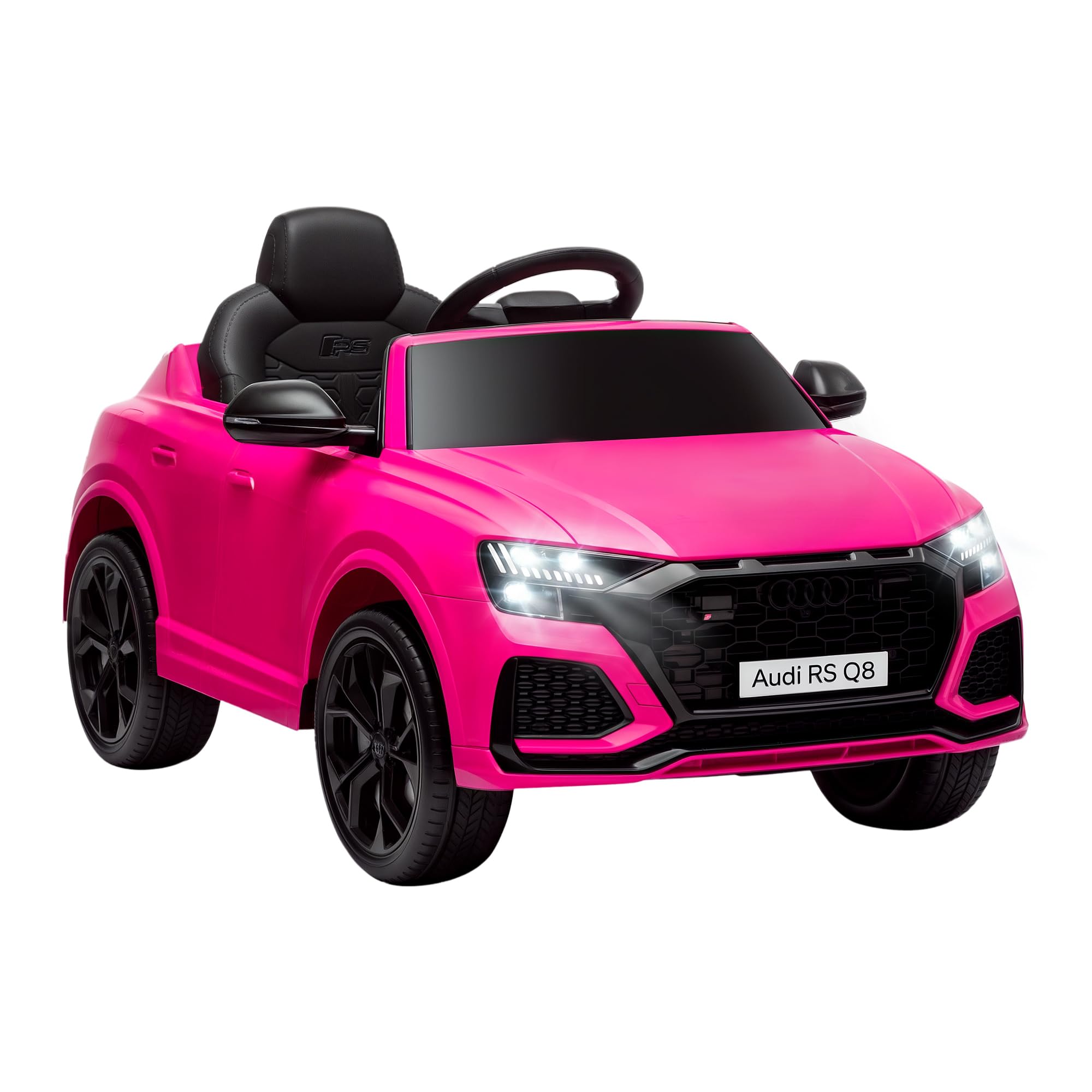 Bobobiy Pink Audi Rs Q8 6V Kids Electric Ride On Car Toy W/ Remote Usb Mp3 Bluetooth
