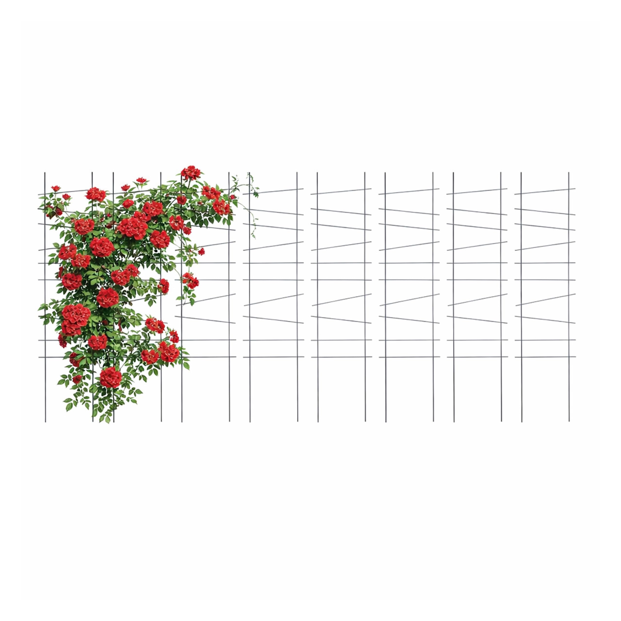 Relaxdays Griglia per rampicanti, Set 8, HxL: 115 x 28 cm, Metallo, Giardino e vasi, Nero