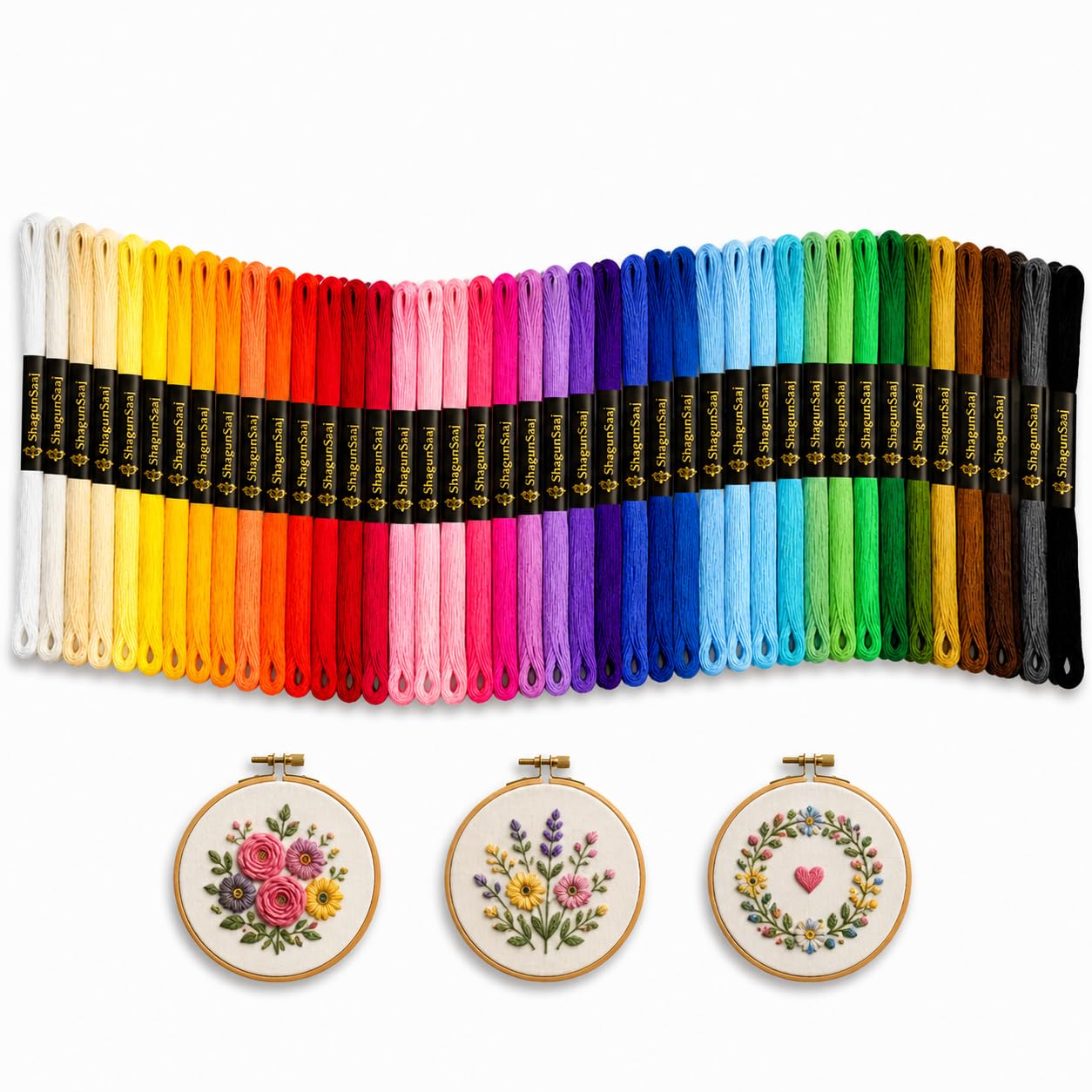 Embroidery Cotton Thread Floss Skein Multicolor Set for Cross Stitch, Hand & Machine Embroidery, Sewing & DIY Craft (Pack of 25)-image-41
