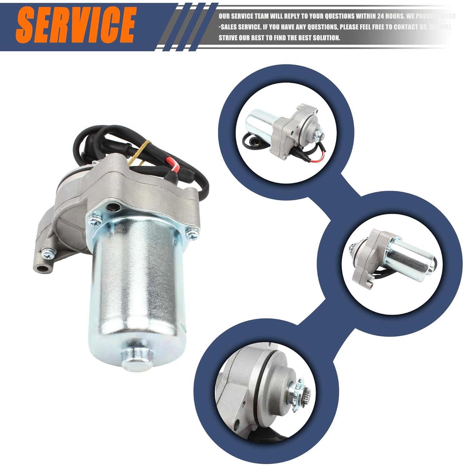Top Electric 3 Bolt Starter Motor Compatible with 4 Stroke Engine 50cc 70cc 90cc 100 cc 110cc 125cc Dirt Bike Pit Bike Dune Buggy Quad Wheelers Go Kart SSR Taotao Coolster Jonway