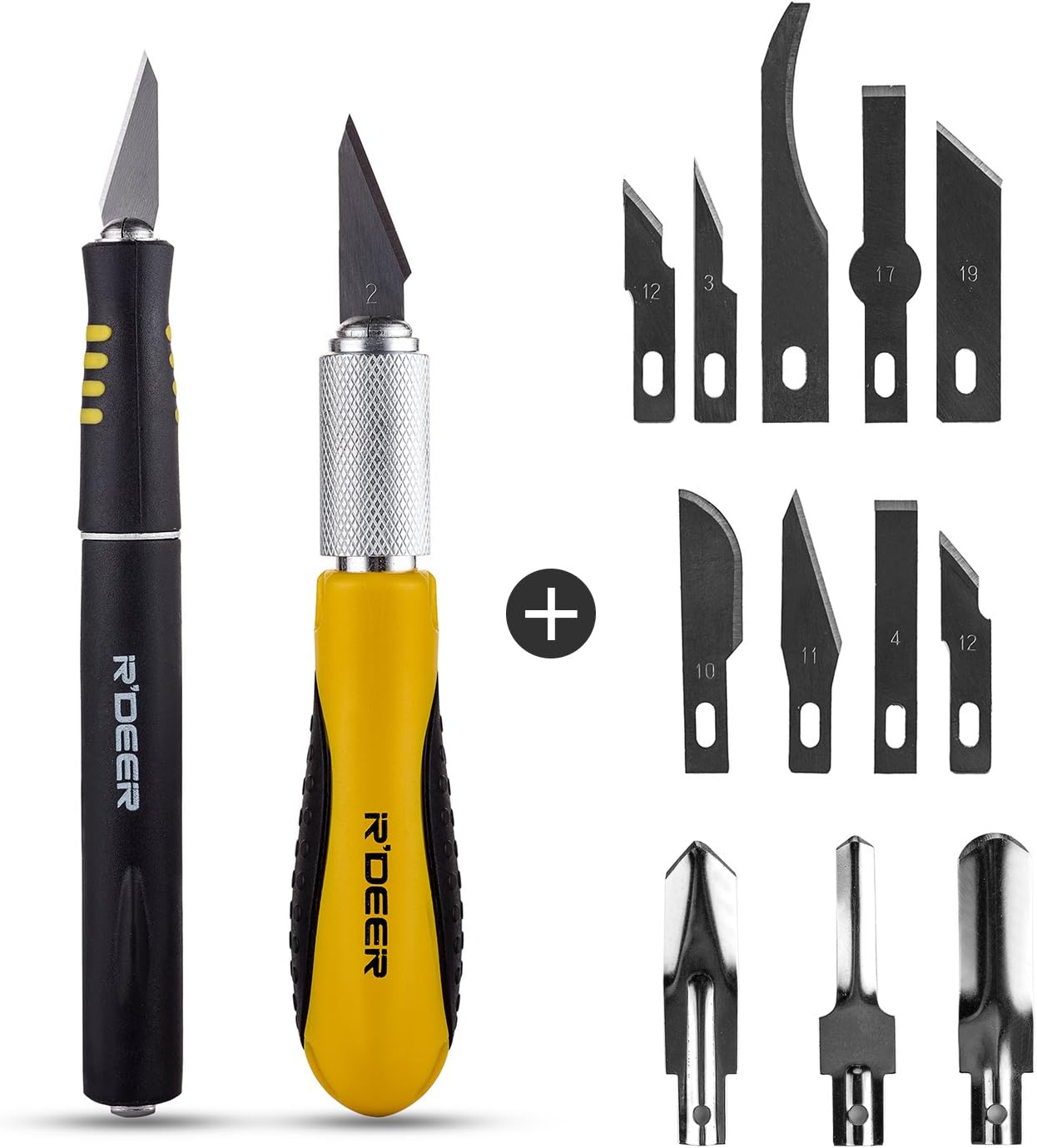 YKHS Craft Knife Hobby Knife Precision Knife Wood Carving Tools 14 Pieces High Steel Blade Combination, Wood Carving Fruit Carving, Global Precision Craft Cutter Hobby Set knife