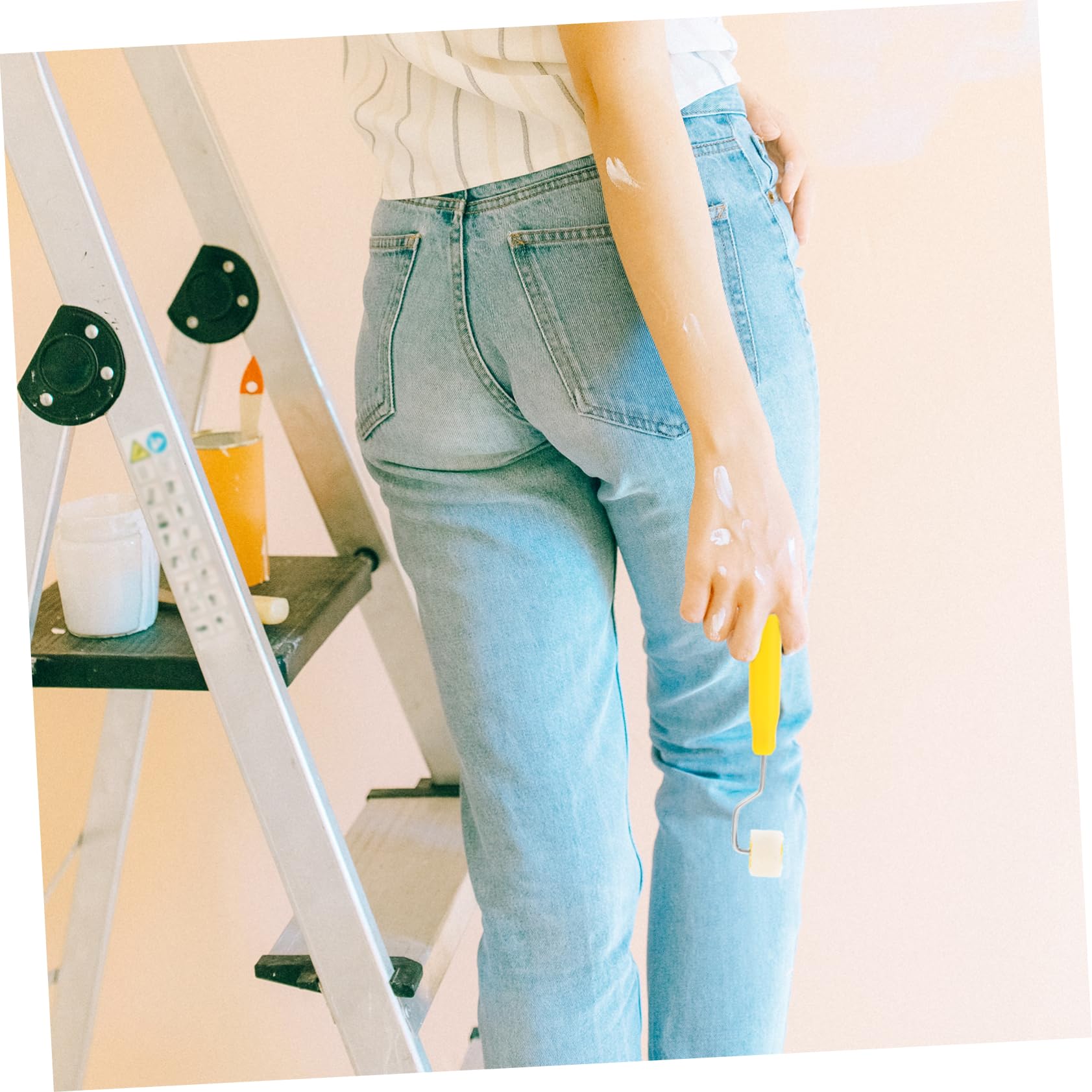 Veemoon 6stücke Farbroller Echter Wollroller Für Präzises Malen Für Enge Ecken Und Wände Ergonomischer Griff Für Komfortable Anwendung Für -projekte