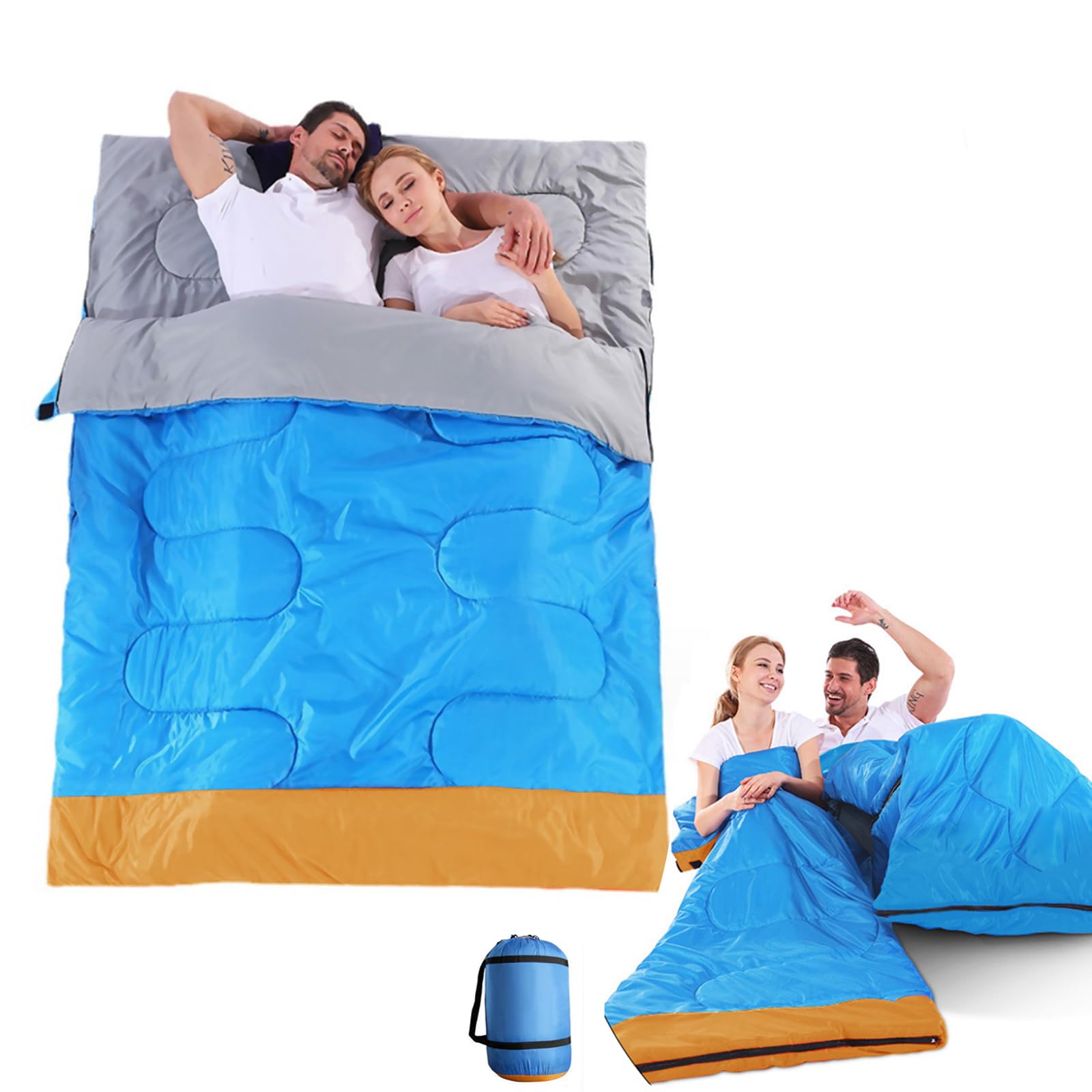 Beauenty 180CM bag length, cap is 30CM long Outdoor Camping Summer Camping Sleeping Bag Lunch 200g Envelope Hooded Sleeping Bag Style 3