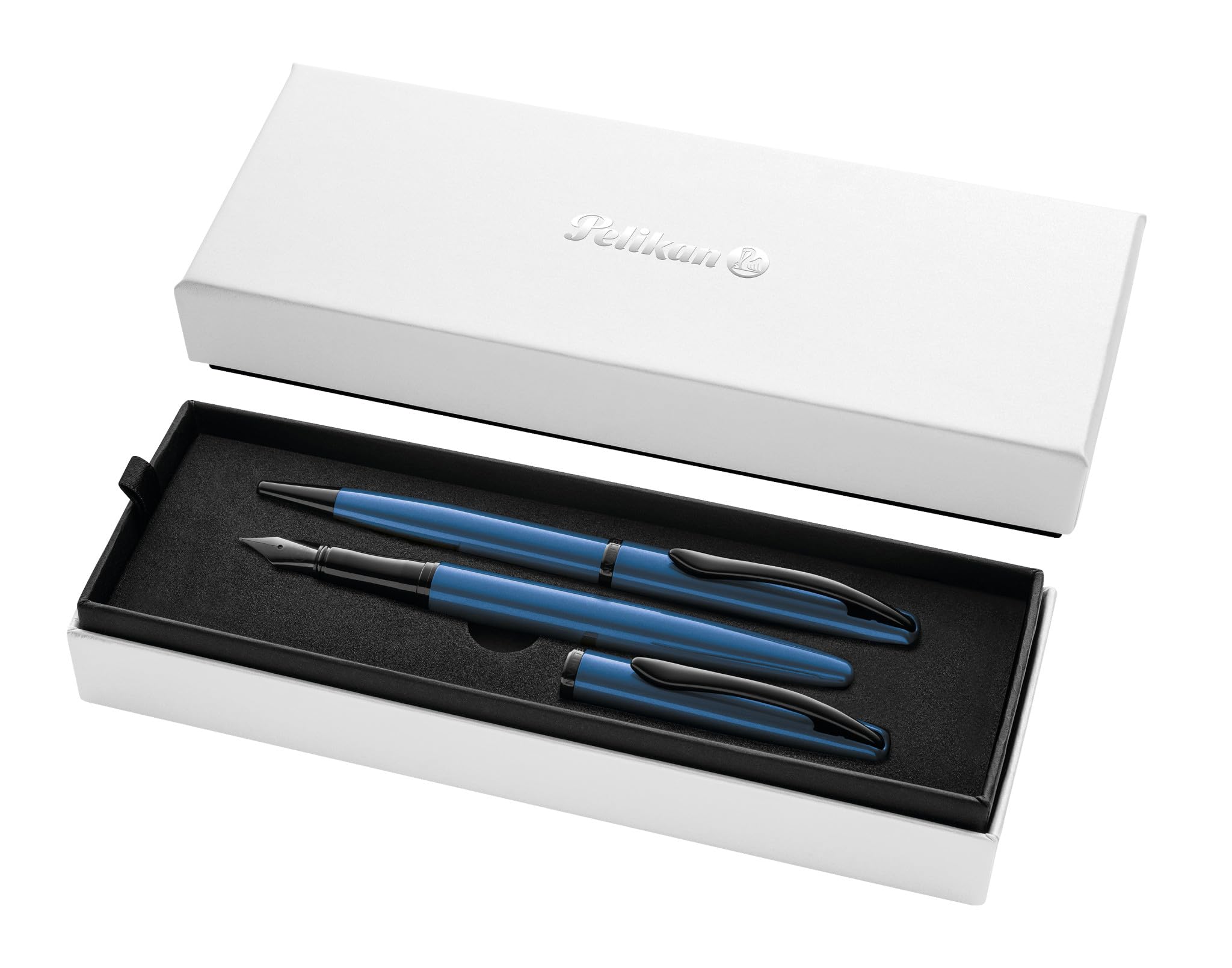Pelikan Jazz Noble Elegance K/P36 Ensemble stylo à bille et stylo-plume avec gravure Cadeau – Stylos uniques avec nom – Cadeaux personnalisés (aigue-marine)