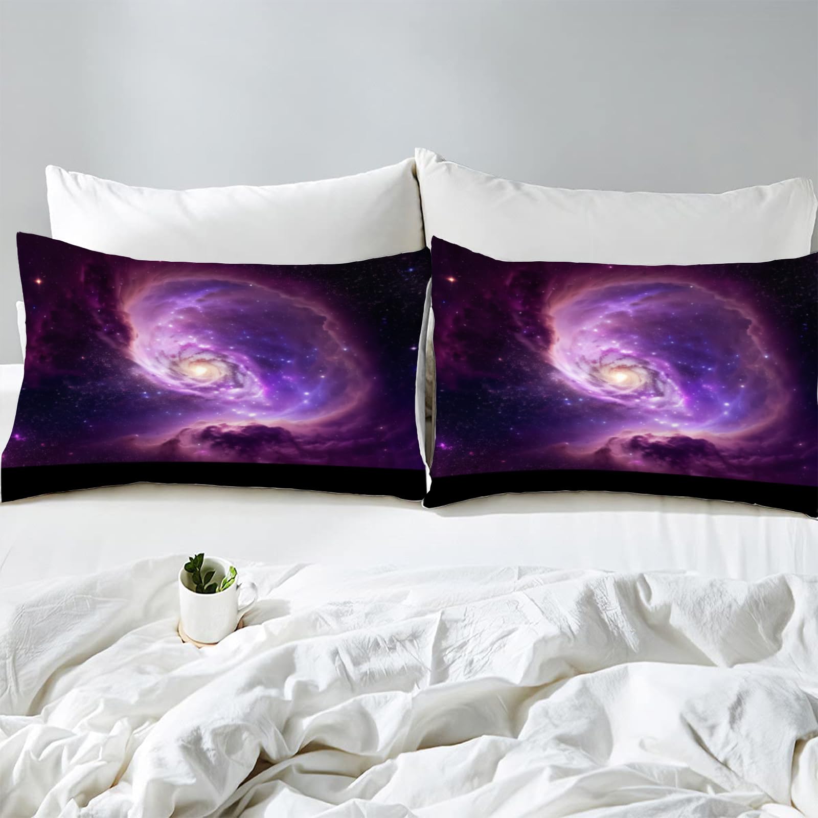 Mikrofaser Bettwäsche Galaxie Design 150x200 Cm - Wende-Bettbezug Mit Reißverschluss