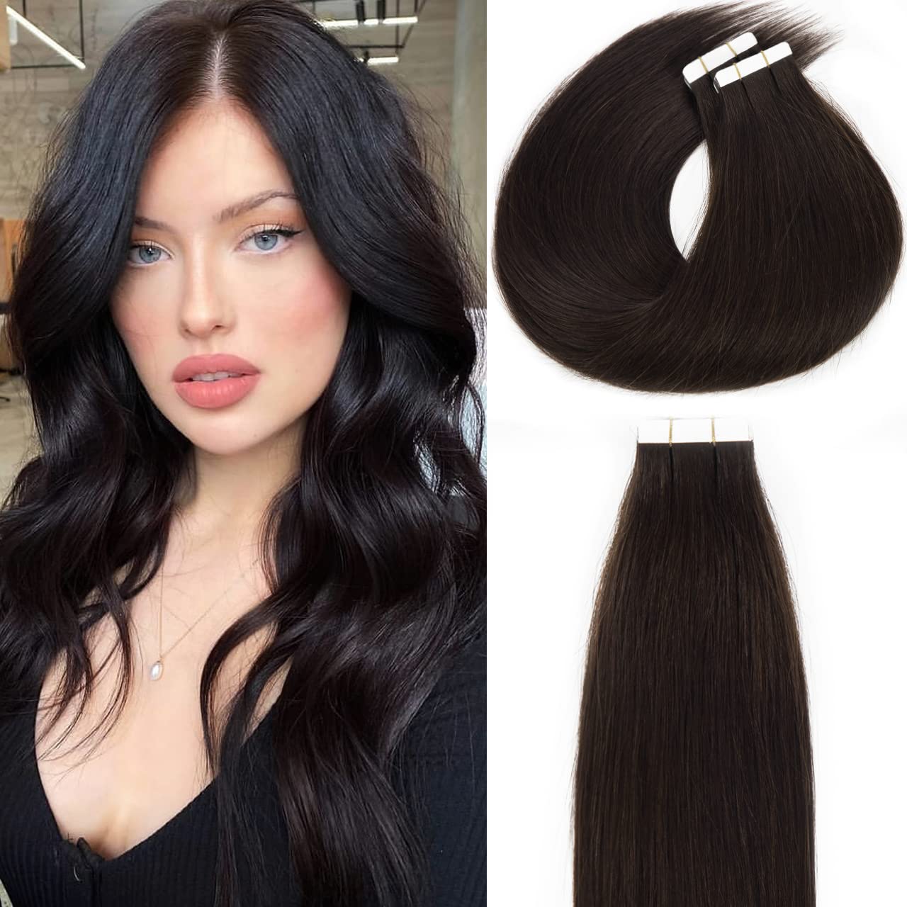 Lacer Hair 22 Inch Seamless Remy Tape in Hair Extensions