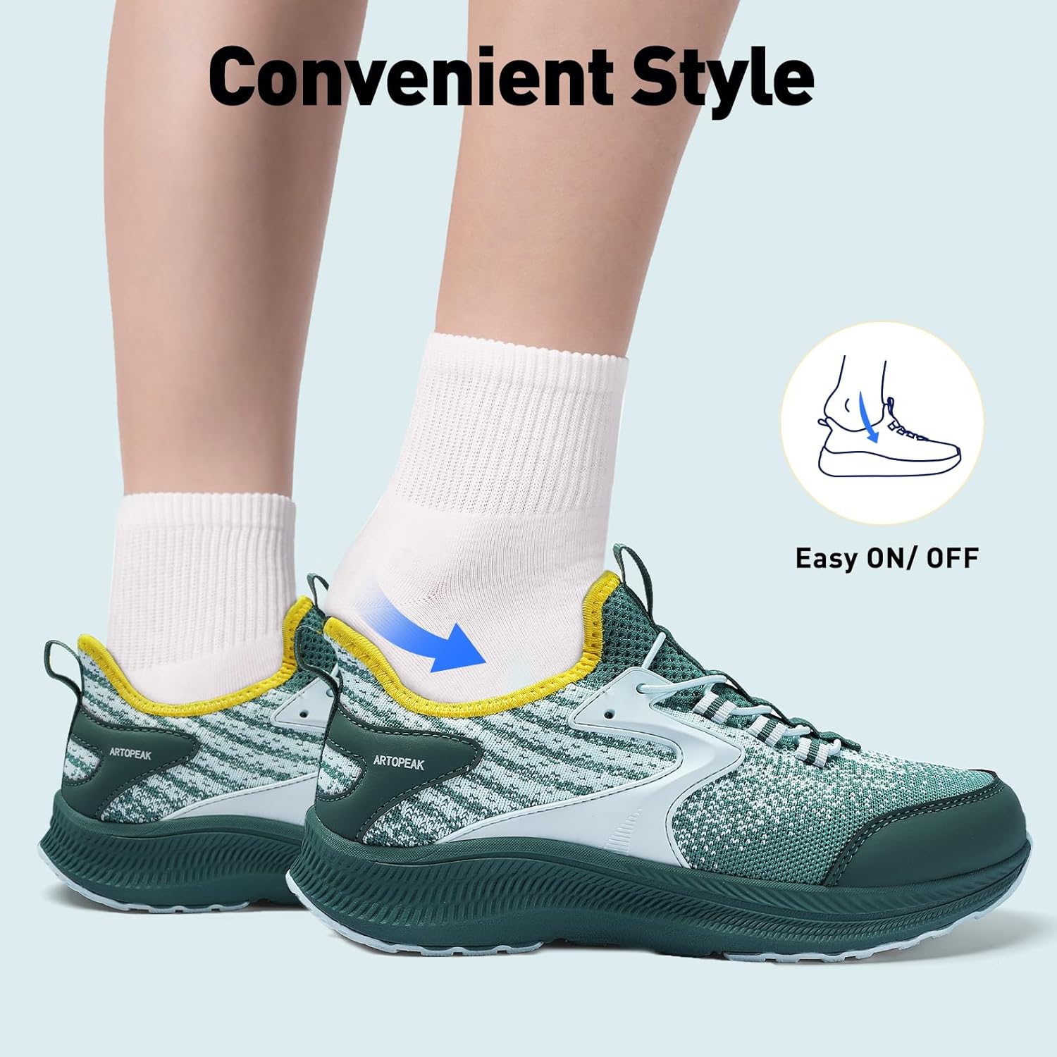 Kids Wide Toe Box Slip On Sneakers - Orthopedic Walking Running Shoes for Boys & Girls - Arch Support Lightweight Athletic Tennis Shoes for Youth
