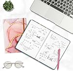 Journal en ligne Notebook, Marble Hardcover Journal pour les femmes, moyen 5.7 x 8.4 dans, 160 Pages Papier épais, mignon esthétique A5 Notebook du Collège pour la rédaction de journaux bureau école, rose