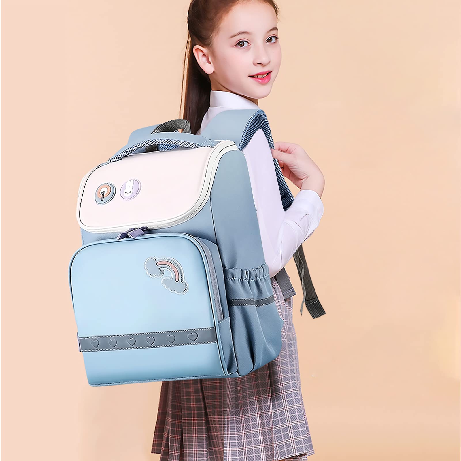 SONARIN Zaino Scuola Elementare,Zaino per Bambini Leggera Impermeabile,Zaino per Studenti Durevole Borsa da Scuola Ragazzi Ragazze Zaino per la Scuola Zainetti Bambini Grande Capacità(Blu)