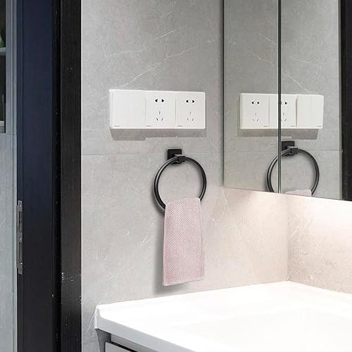 Miniatura 6 de Toallero para pared de baño, toallero negro mate, toallero de mano de acero inoxidable resistente para baño, cocina (negro)