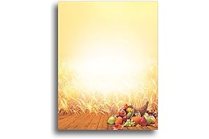 Sunset Wheat Autumn Letterhead Stationery Paper - 80 Sheet Pack