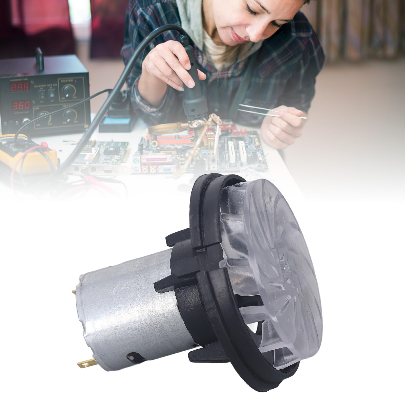 Natudeco DC12V Motor Fan Replacement Fast Heat Dissipation Hot Air Guns Motor Fan Universal Heat Guns Accessory Compact Heat Guns Motor Fan for Motor Kit