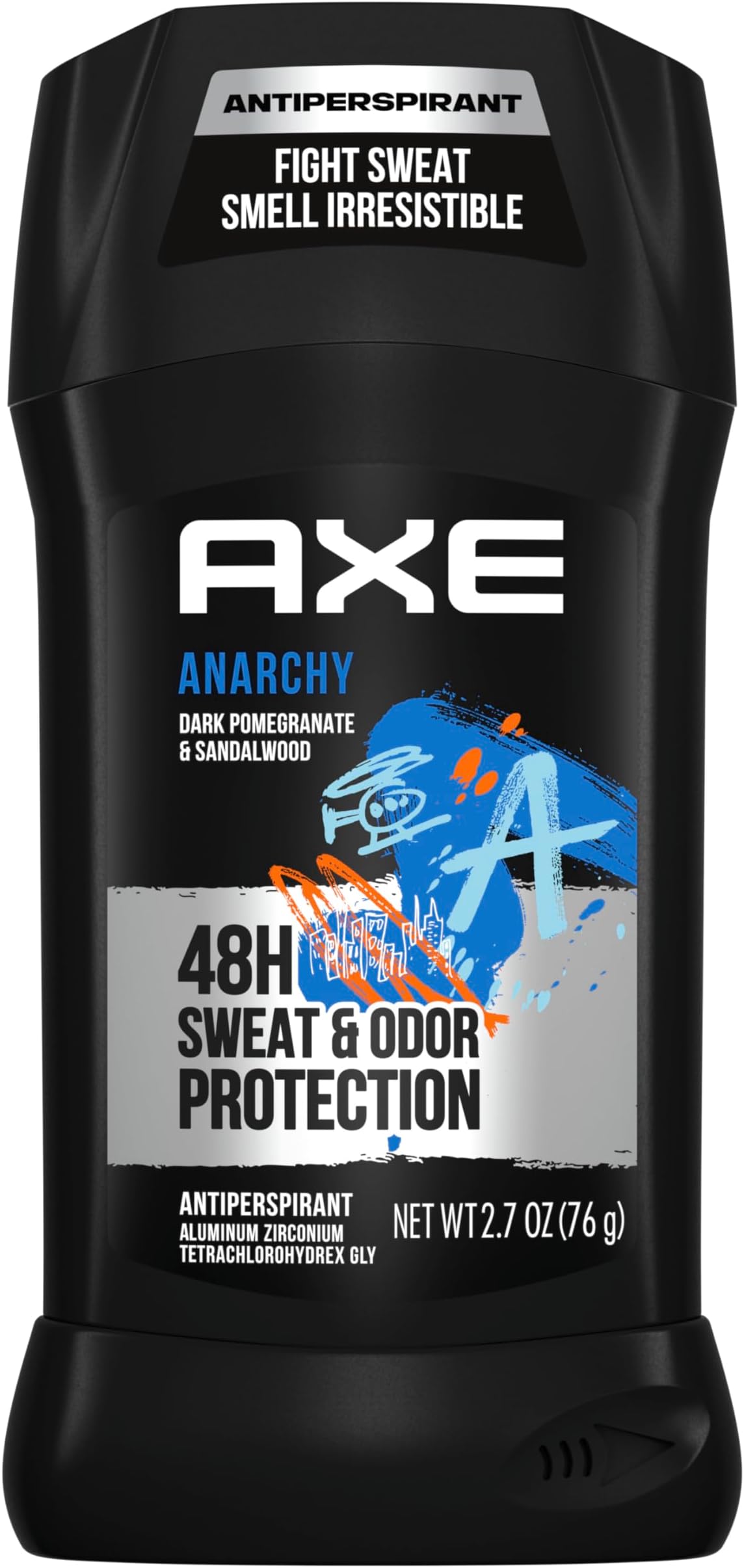 AXE Dual Action Antiperspirant Stick for Long Lasting Freshness Anarchy Dark Pomegranate & Sandalwood 48 Hour Anti Sweat Mens 2.7 oz