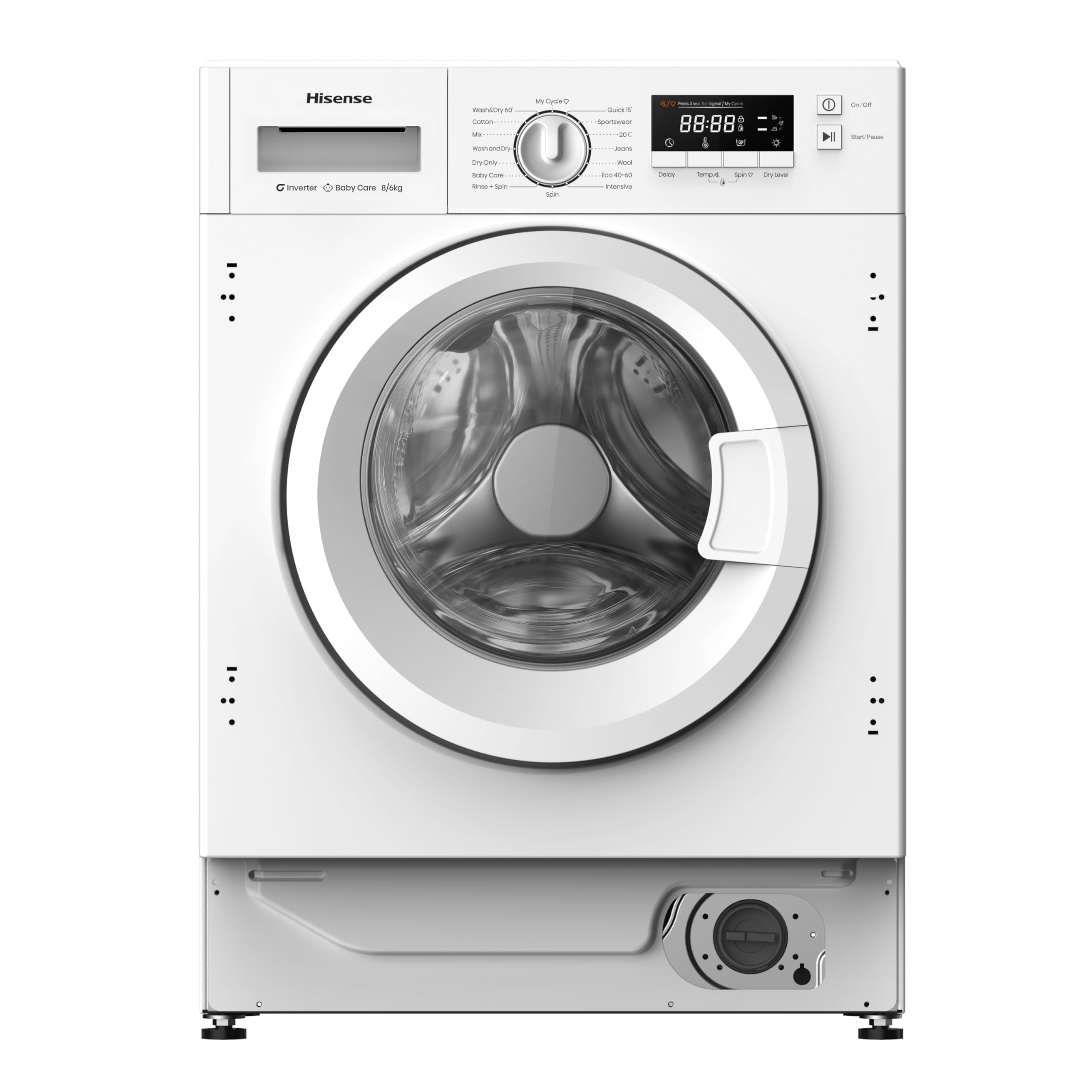 Hisense White Wd3m841bwi 8/6Kg 1400Rpm Washer Dryer