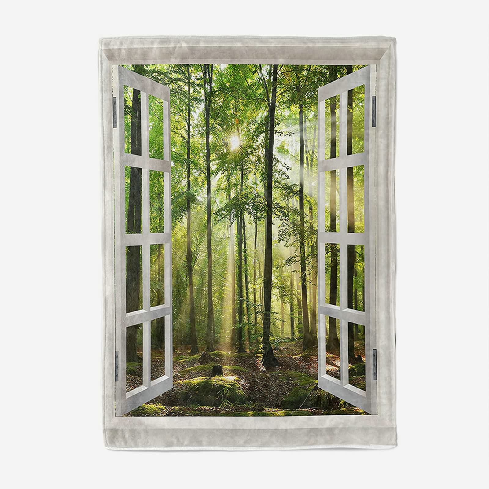 Aeici Couverture Polaire, Couverture Enfant Polaire Couverture 150x200 cm Soleil des Arbres Couverture Canapé Cadeau pour Adultes et Enfants