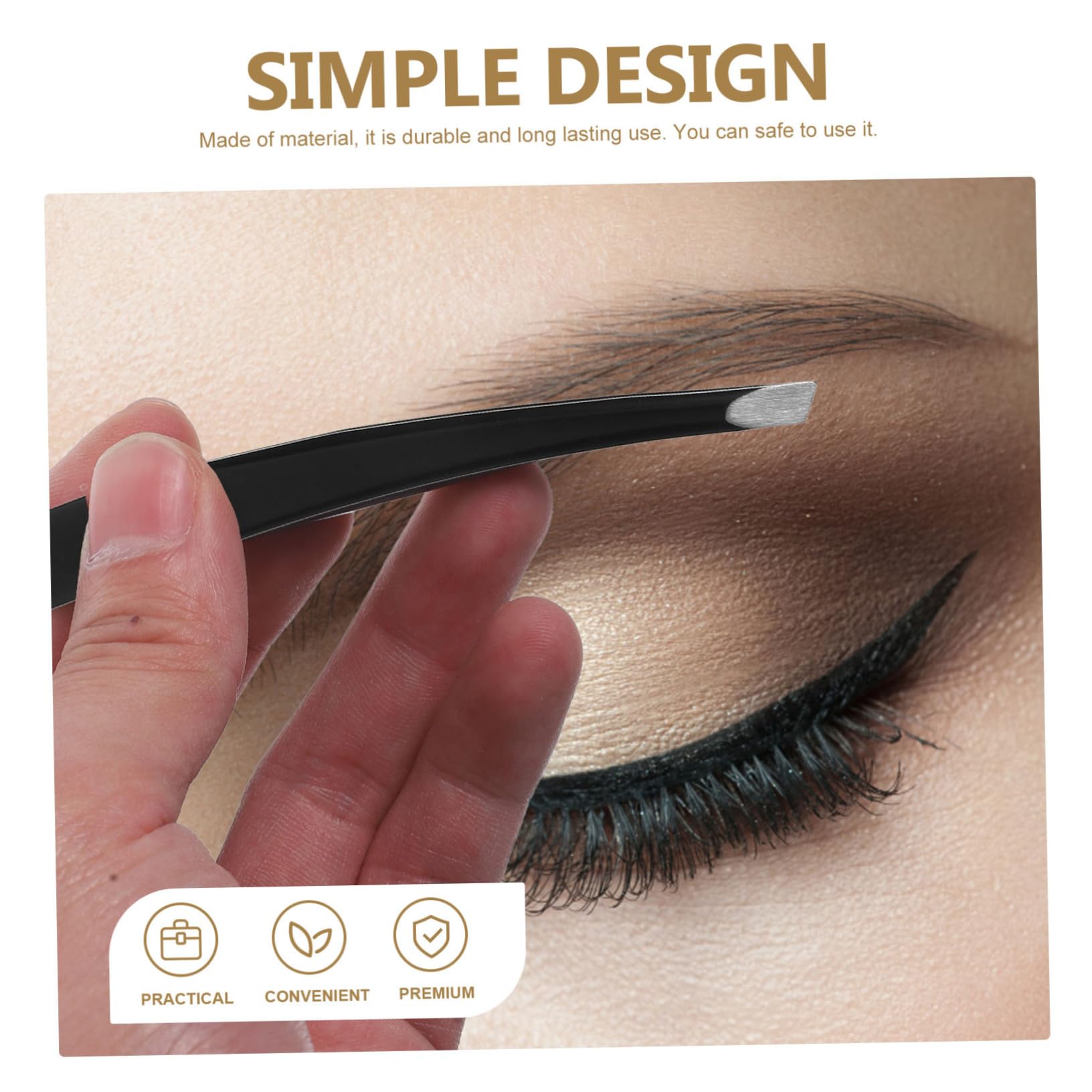 VICASKY 3 Sets Stainless Steel Eyebrow Tweezer Set Clip Eyebrow Makeup Tool for Women Tweezers Perfect for Travel and Beauty Routine