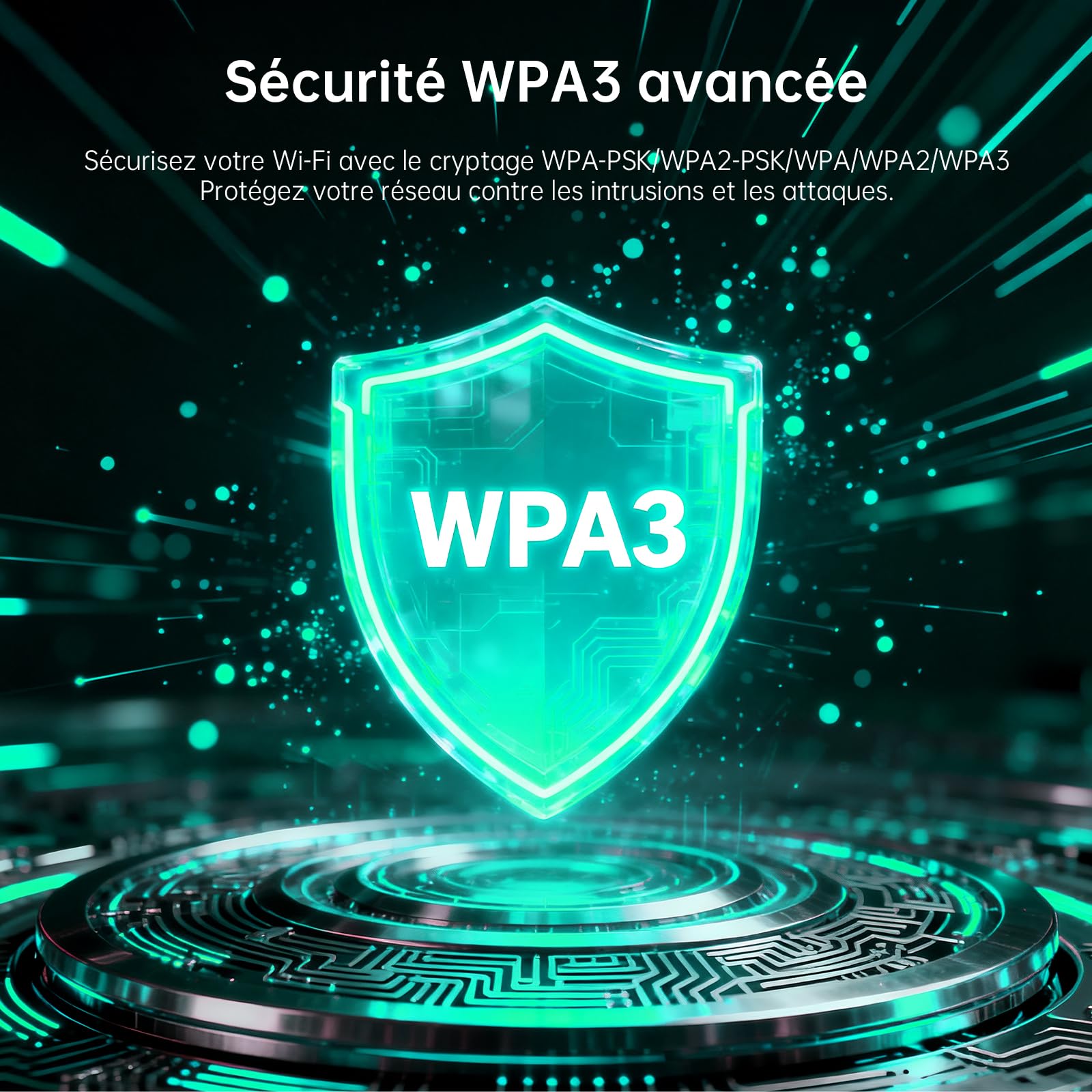 BE6500 Mbps Clé WiFi 7 Puissante Tri-Bande Clé USB WiFi pour PC | 6GHz/5GHz/2,4GHz, Type-C vers USB 3.0 Longue Portée Antenne Carte WiFi Compatible avec Windows 11/10, WPA3, Pilote Intégré